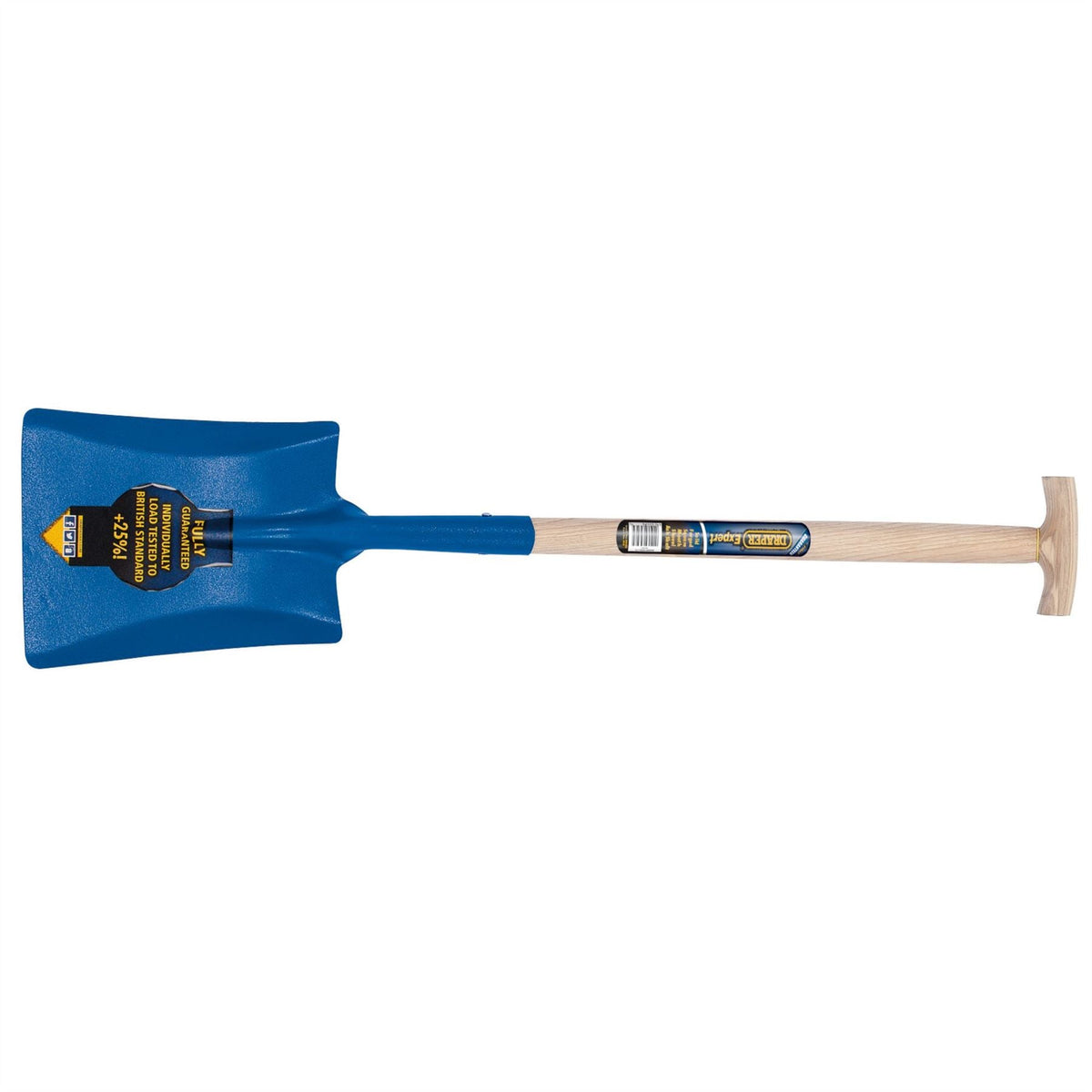 Draper Expert Contractors Square Mouth No.2 Shovel with Ash Shaft and T-Handle 10877 White Rose Tools