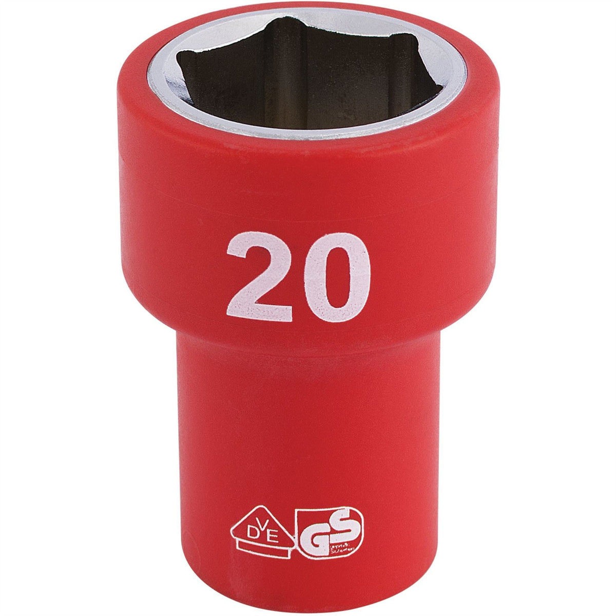 Draper Expert Fully Insulated VDE Socket 3/8" Sq. Dr. 20mm 31748 White Rose Tools