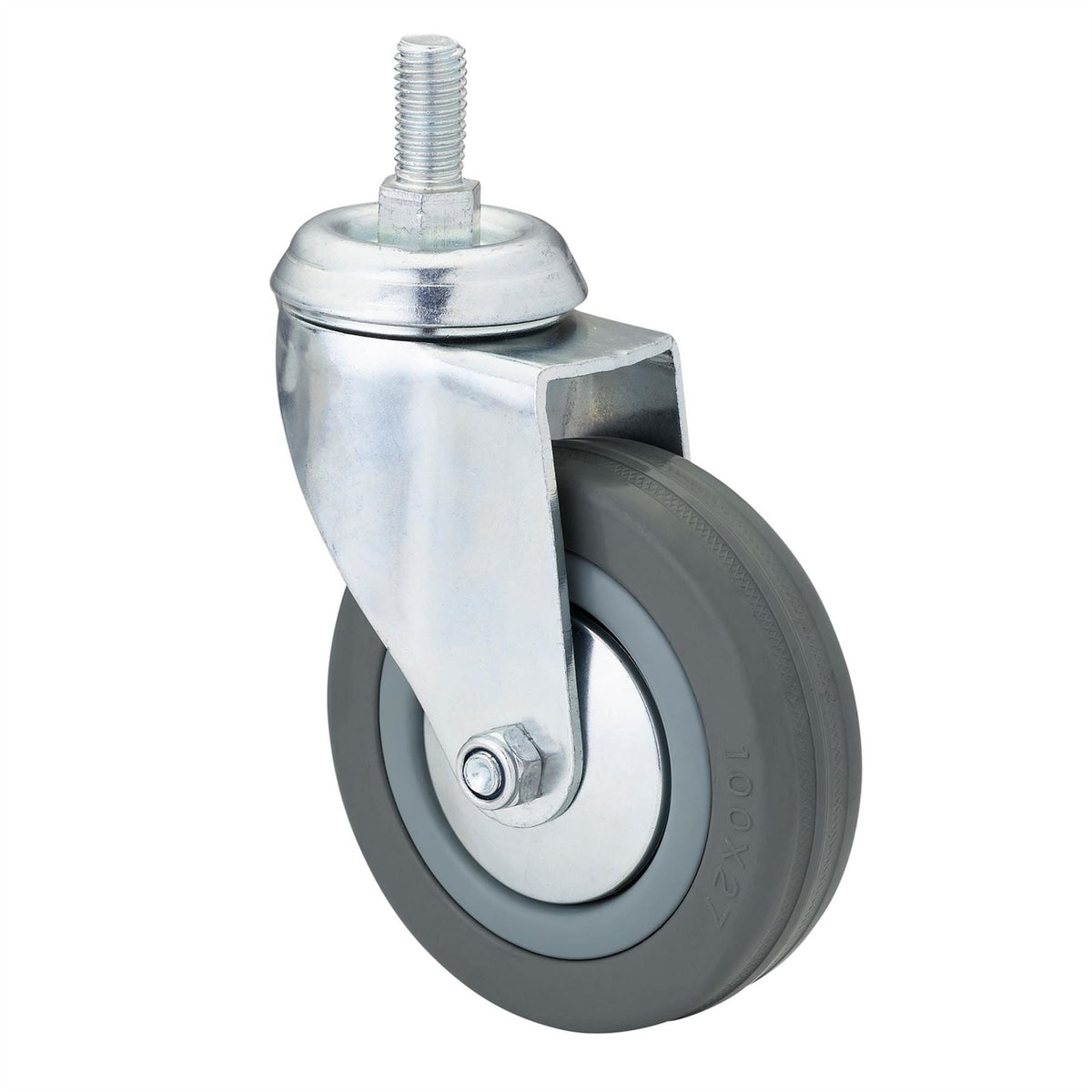 Draper Swivel Bolt Fixing Rubber Castor 100mm Diameter S.W.L. 80kg 65480 White Rose Tools