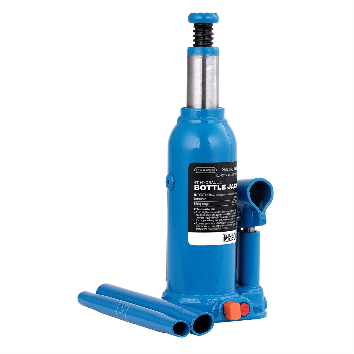 Draper Hydraulic Bottle Jack 4 Tonne 36364 White Rose Tools