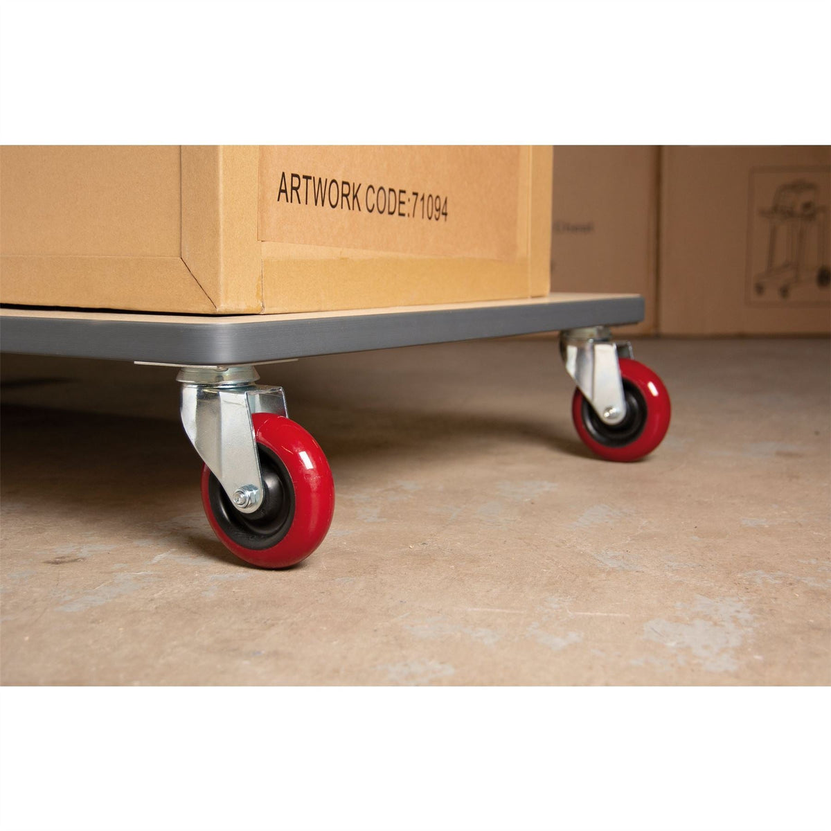 Draper Polyurethane Wheeled Swivel Plate Castor 100mm Diameter S.W.L. 125kg 65518 White Rose Tools