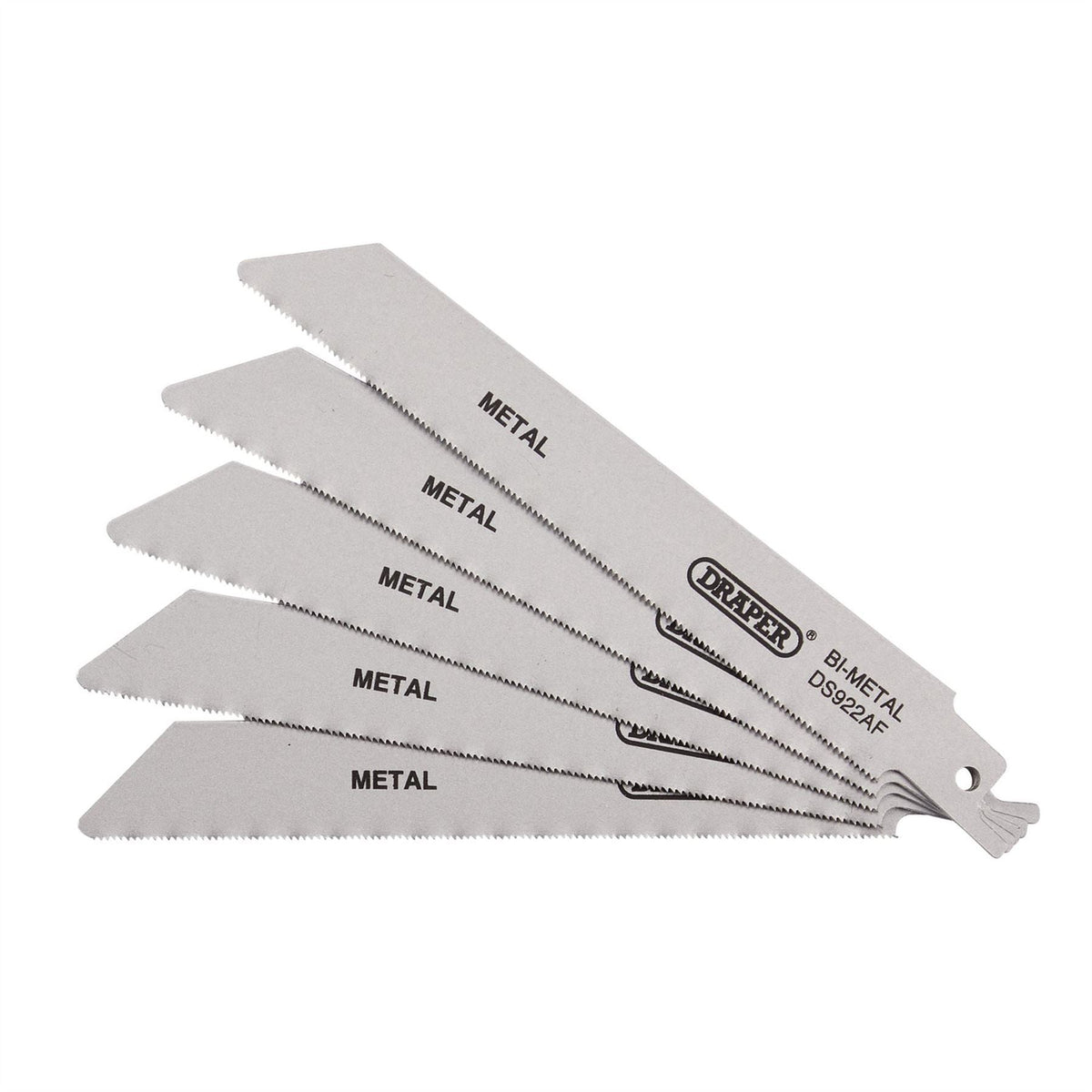 Draper Bi-metal Reciprocating Saw Blades for Metal Cutting 150mm 24tpi (Pack of 5) 43444 White Rose Tools