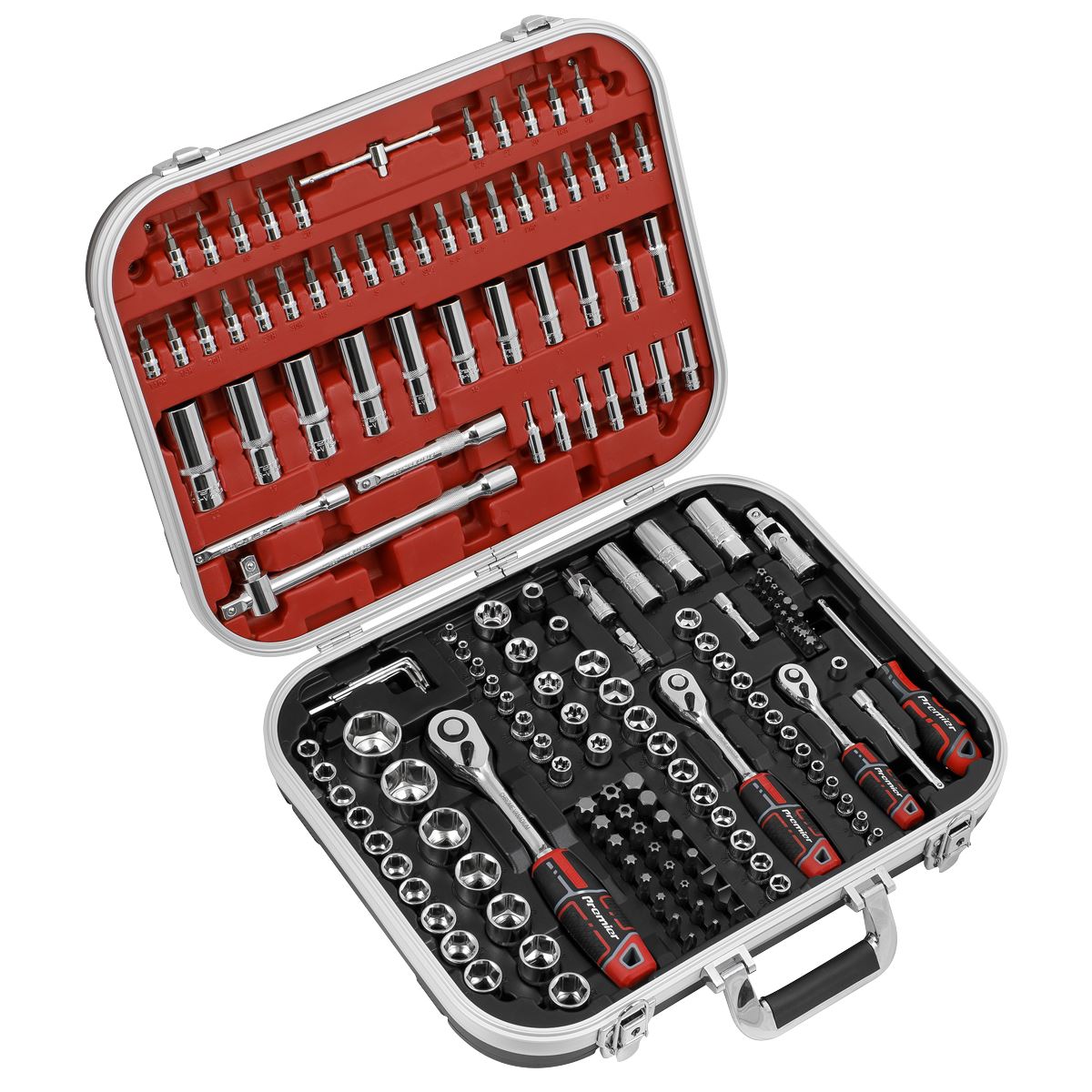 Sealey Premier Socket Set 172pc 1/4", 3/8" & 1/2"Sq Drive WallDrive®
