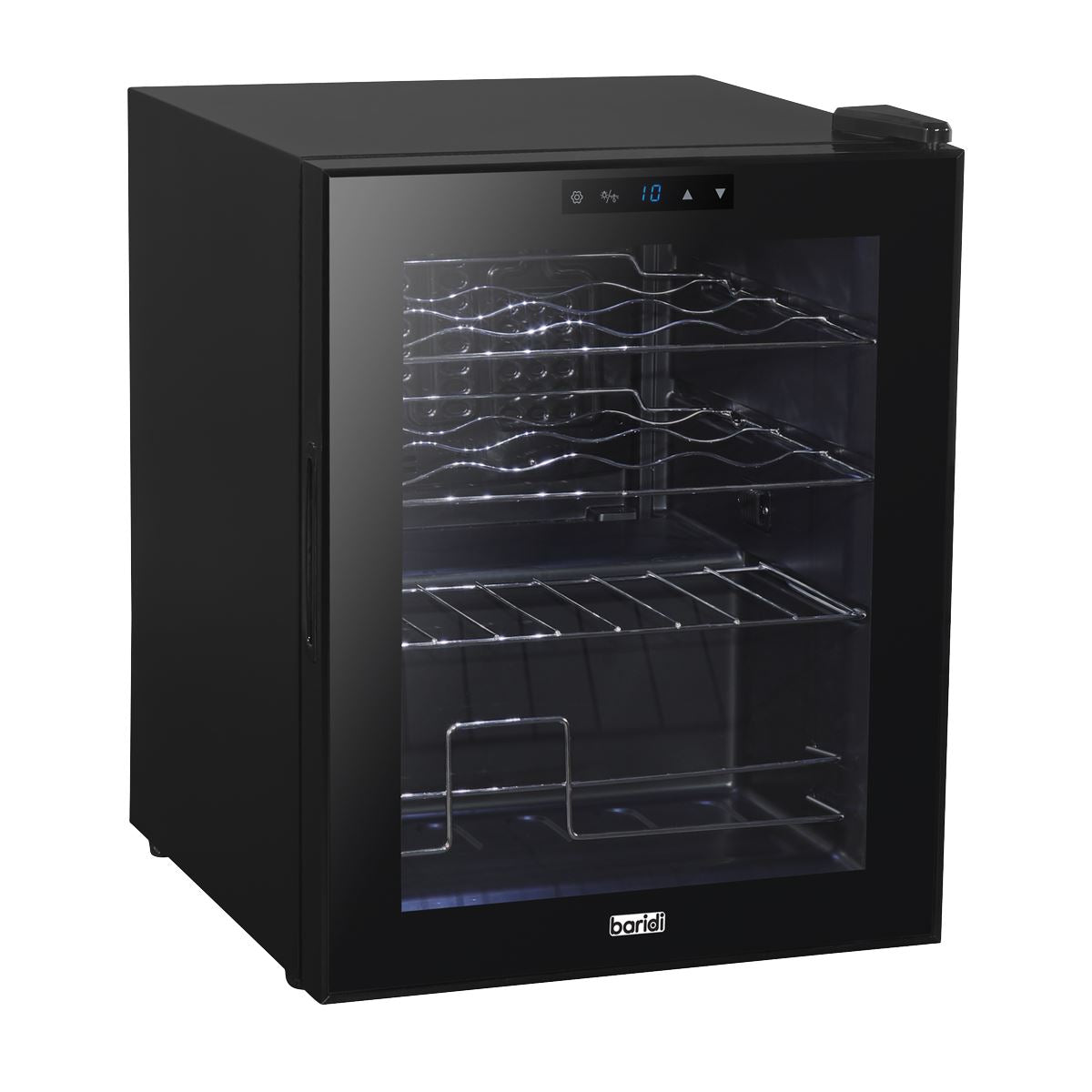 Baridi Black 16 Bottle Wine Fridge Cooler, 5-18°C Touch Controls & LED 430x560mm