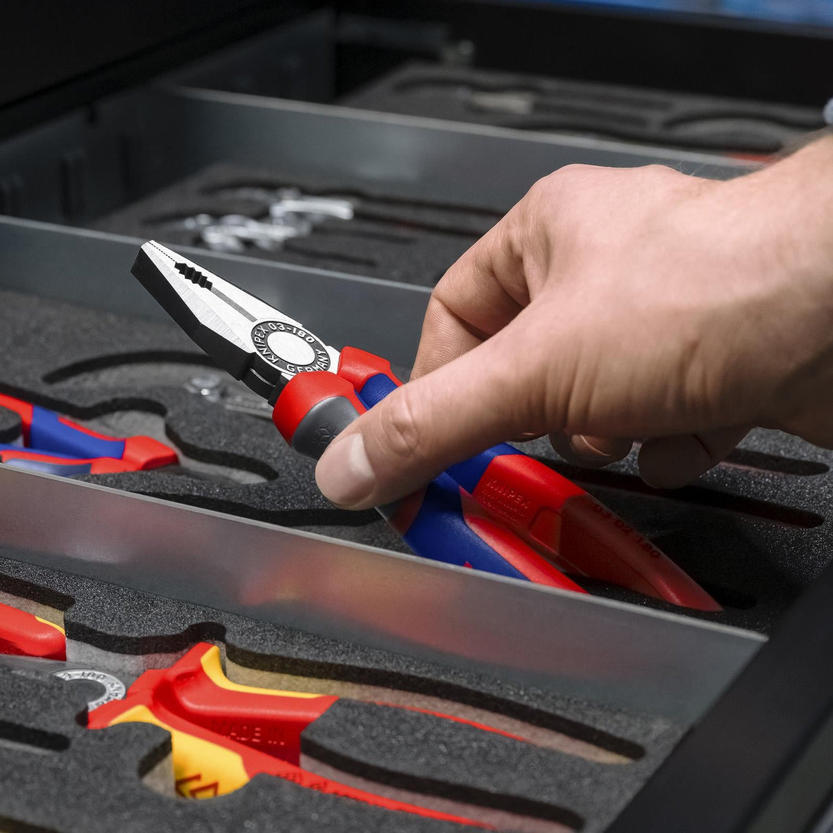 KNIPEX Cobra Pliers Set 4 Pieces in Foam Tray 125-300mm 00 20 01 V23 White Rose Tools