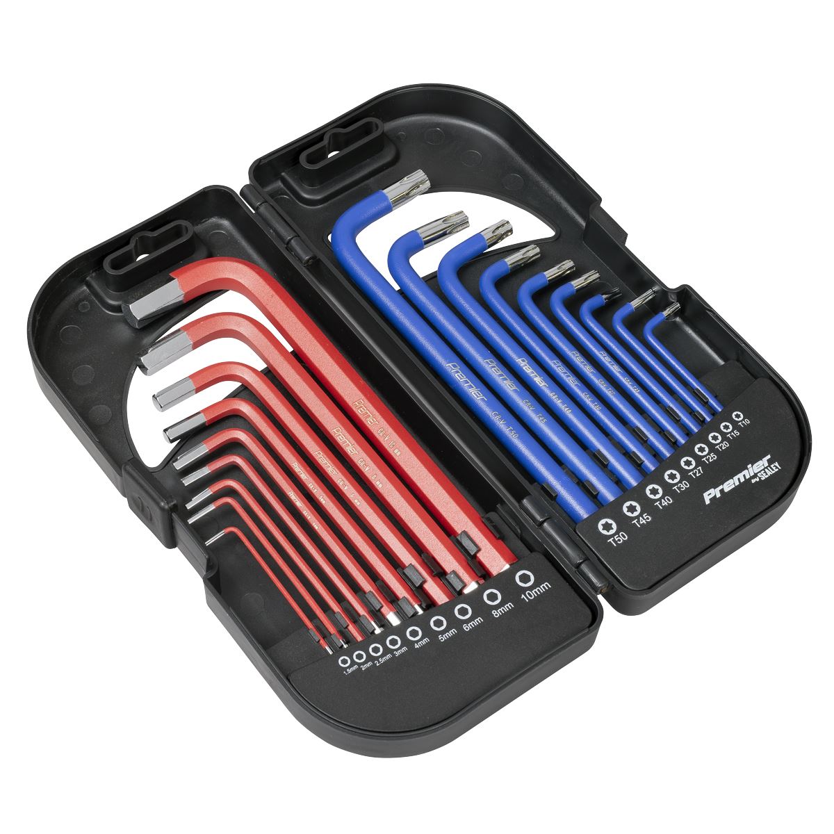 Sealey Premier Long Anti-Slip TRX-Star* & Ball-End Hex Key Set 18pc