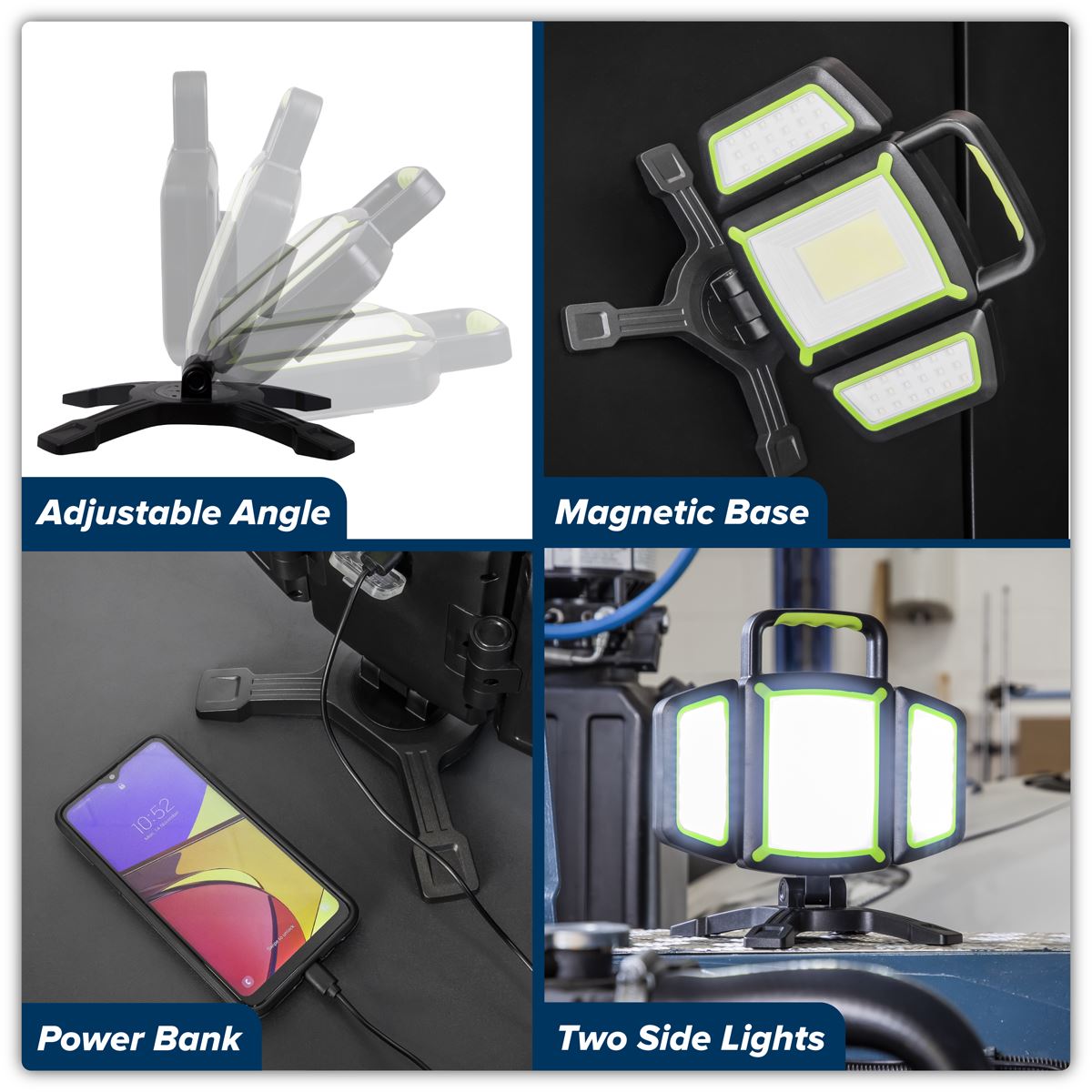 Sealey Rechargeable Flexible Floodlight 18W COB & 9W SMD LED