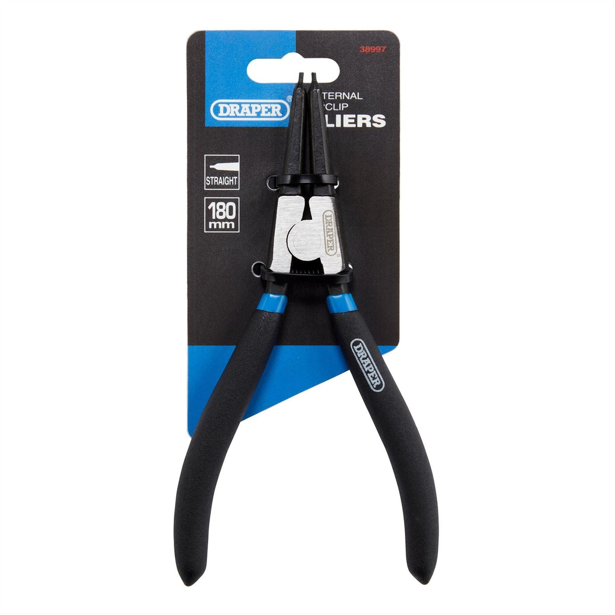 Draper Straight Tip External Circlip Pliers 180mm 38997 White Rose Tools
