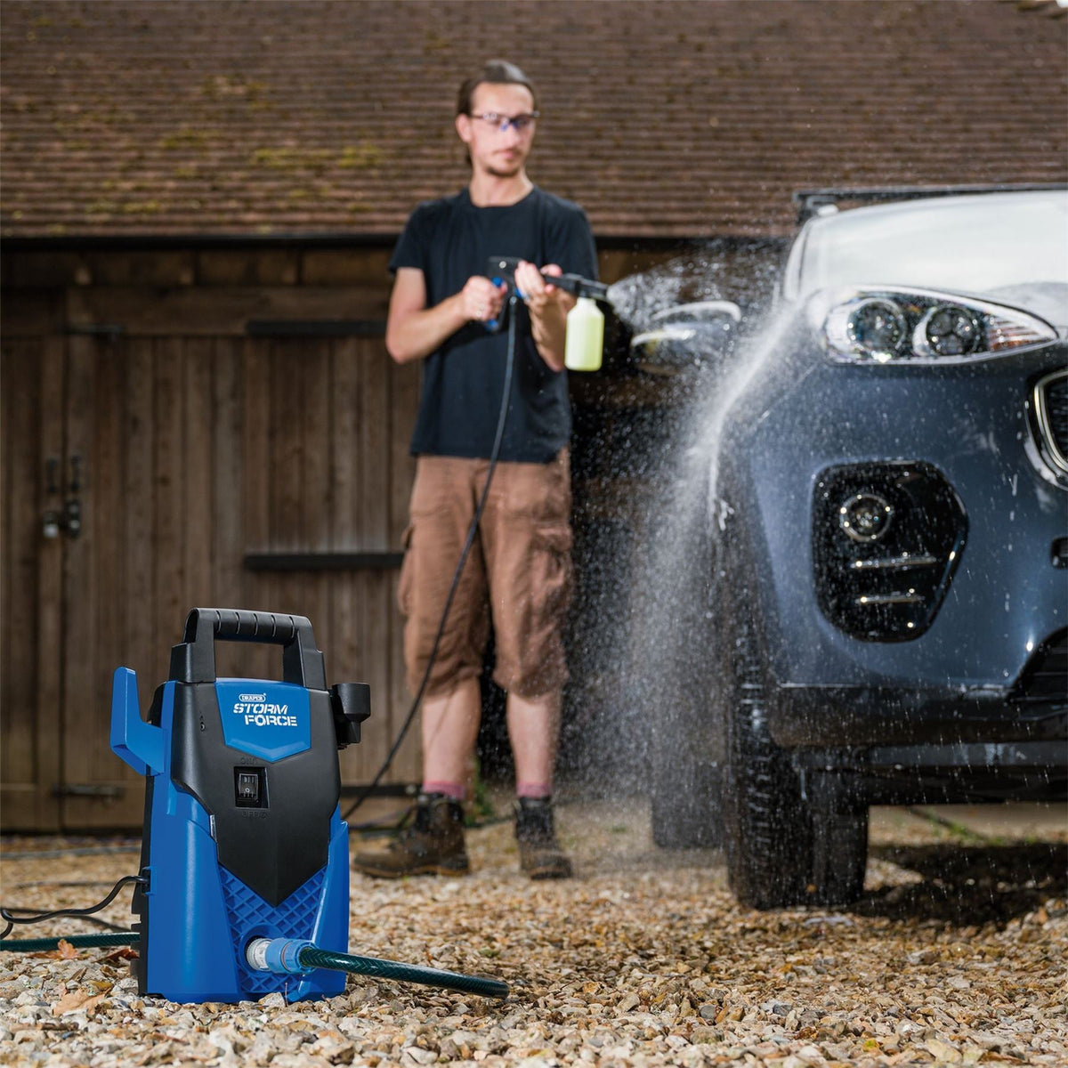 Draper Storm Force 230V Pressure Washer 1400W 105bar 98674 White Rose Tools