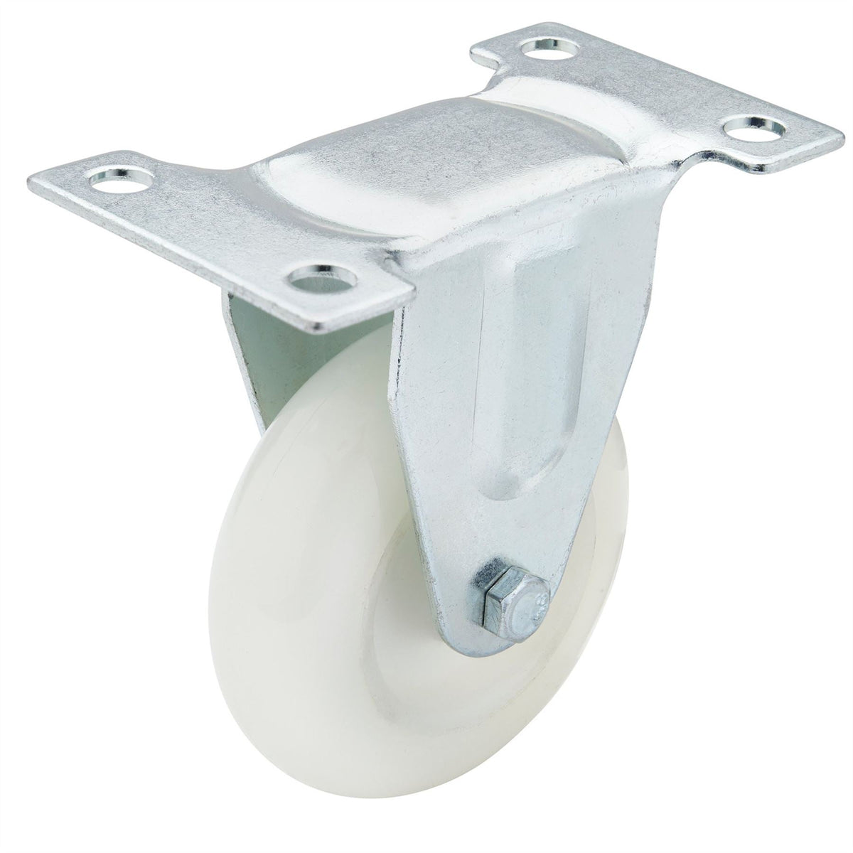 Draper Fixed Plate Fixing Nylon Wheel 75mm Diameter S.W.L. 100kg 65502 White Rose Tools