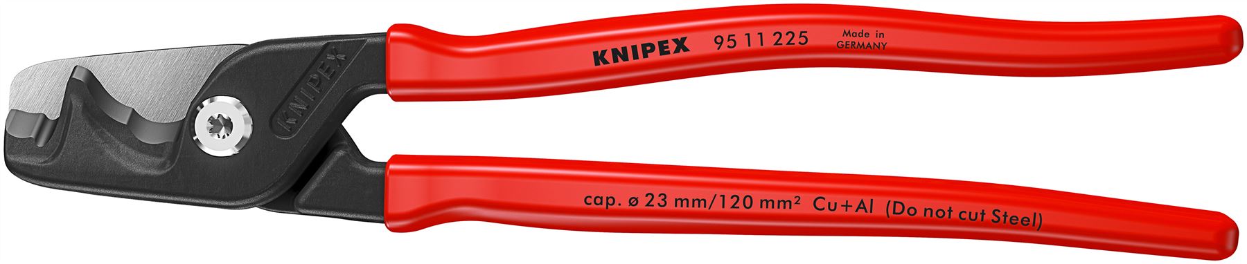 KNIPEX StepCut XL Cable Shears Cutting Pliers 225mm Plastic Coated Handles 95 11 225