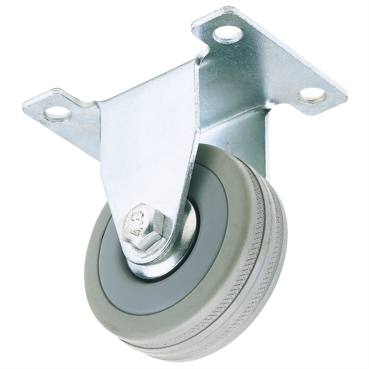 Draper Fixed Plate Fixing Rubber Castor 50mm Diameter S.W.L. 50kg 65472 White Rose Tools