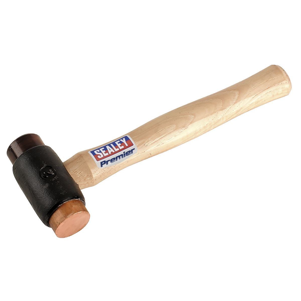 Sealey Premier Copper/Rawhide Faced Hammer 2.25lb Hickory Shaft