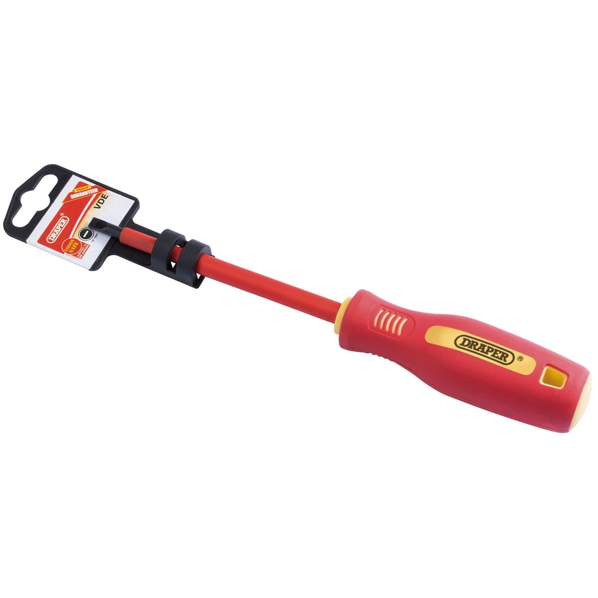 Draper Fully Insulated Plain Slot Screwdriver 5.5 x 125mm 46518 White Rose Tools