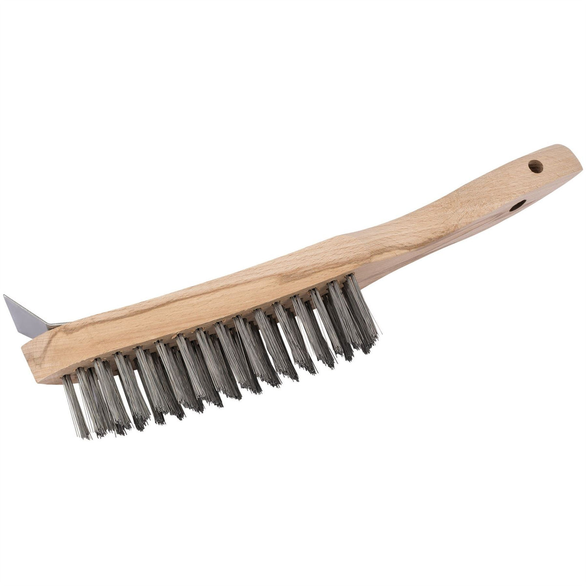 Draper Heavy Duty 4 Row Wire Scratch Brush with Scraper 310mm 36176 White Rose Tools