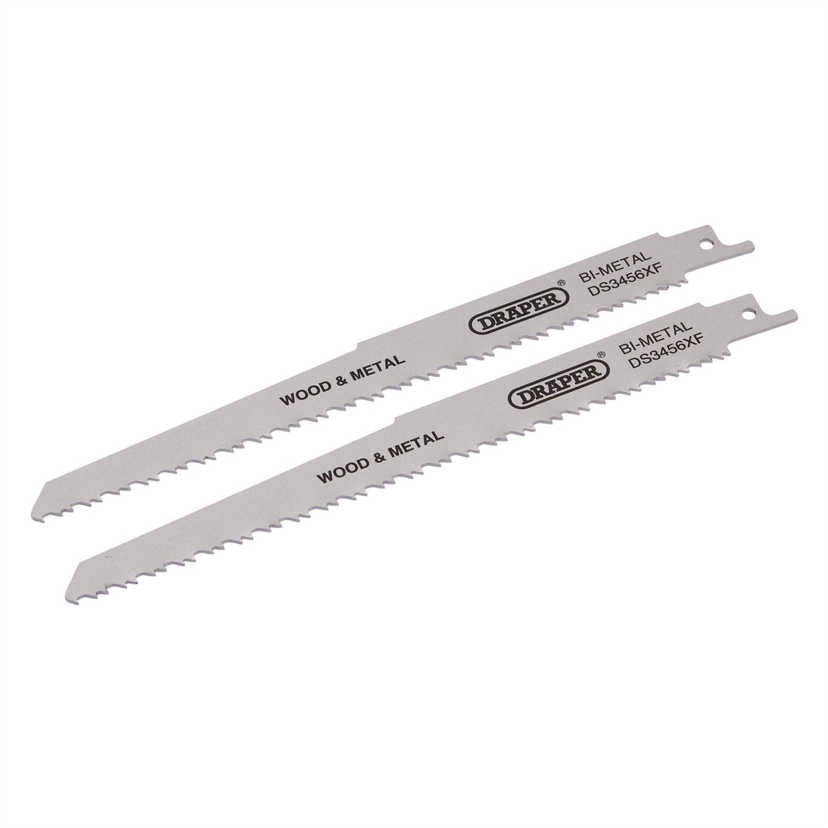 Draper Bi-metal Reciprocating Saw Blades for Multi-Purpose Cutting 200mm 6-12tpi (Pack of 2) 43065 White Rose Tools