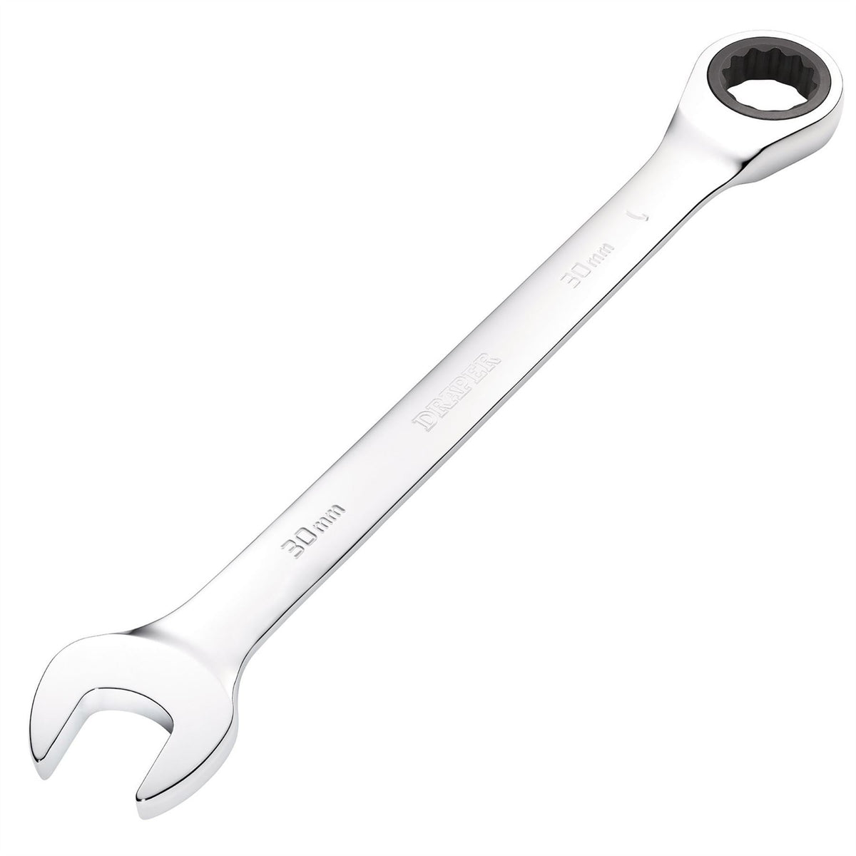 Draper Metric Ratcheting Combination Spanner 30mm 31026 White Rose Tools