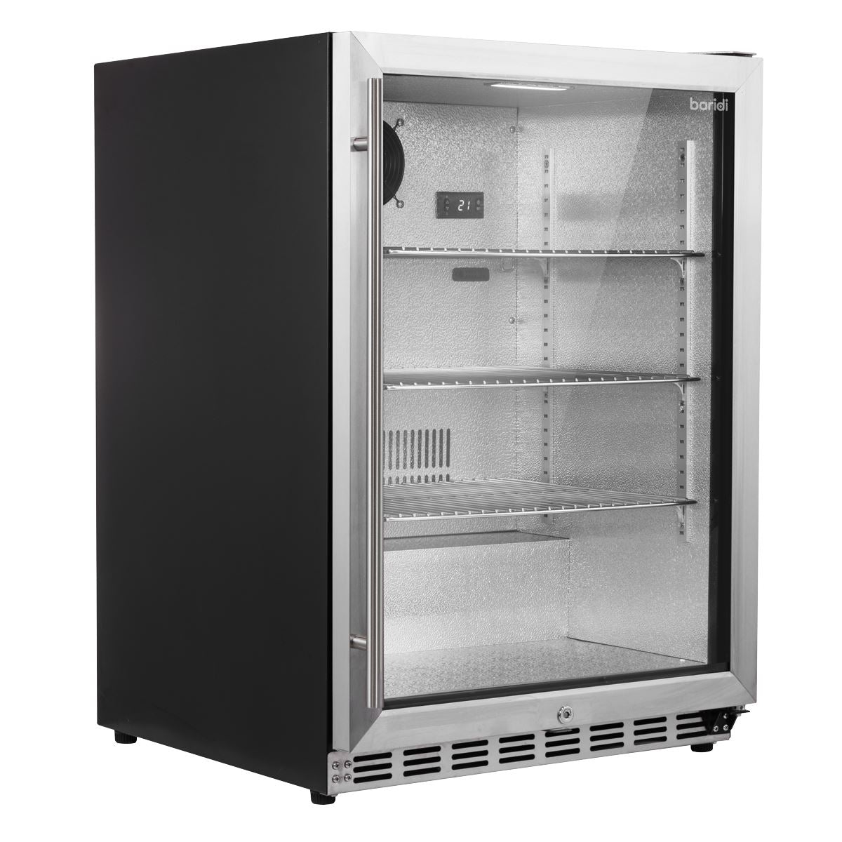 Baridi Outdoor Drinks/Beverage/Bar Fridge with Triple Glazed Door & Security Lock 150L - Stainless Steel White Rose Tools