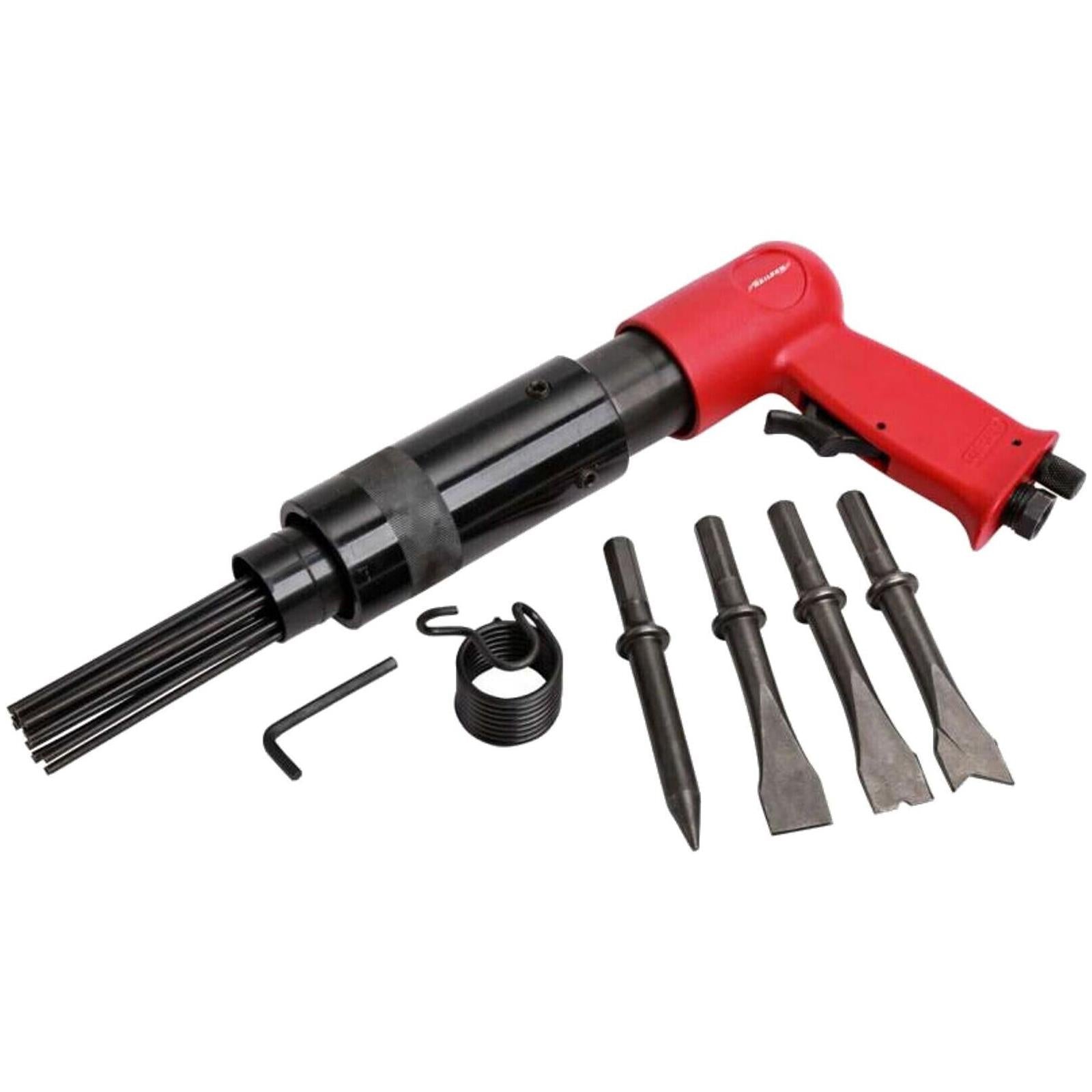 Neilsen Air Hammer Descaler Needle Gun Tool Kit Chisel Heavy Duty Garage 1/4