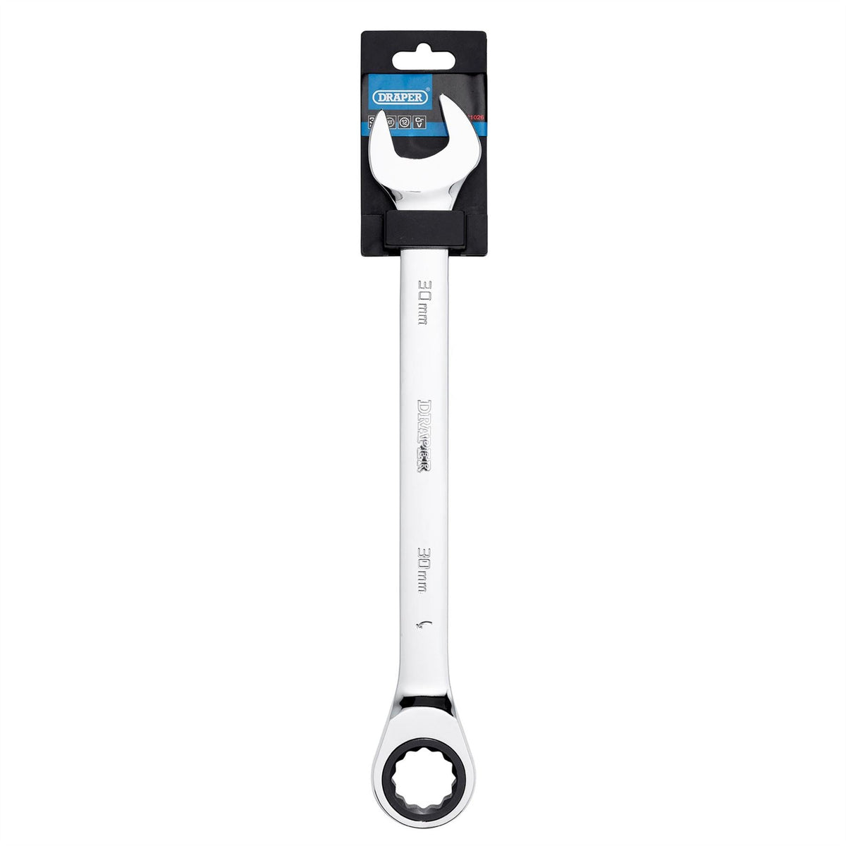 Draper Metric Ratcheting Combination Spanner 30mm 31026 White Rose Tools