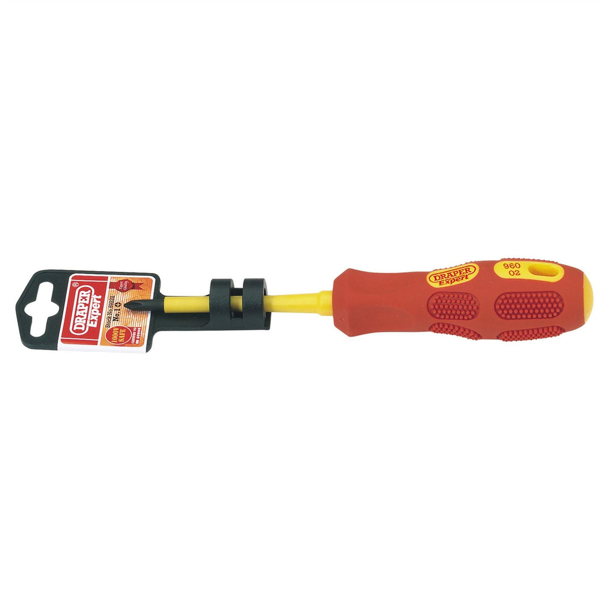 Draper Expert VDE Approved Fully Insulated Cross Slot Screwdriver No.1 x 80mm 69222 White Rose Tools