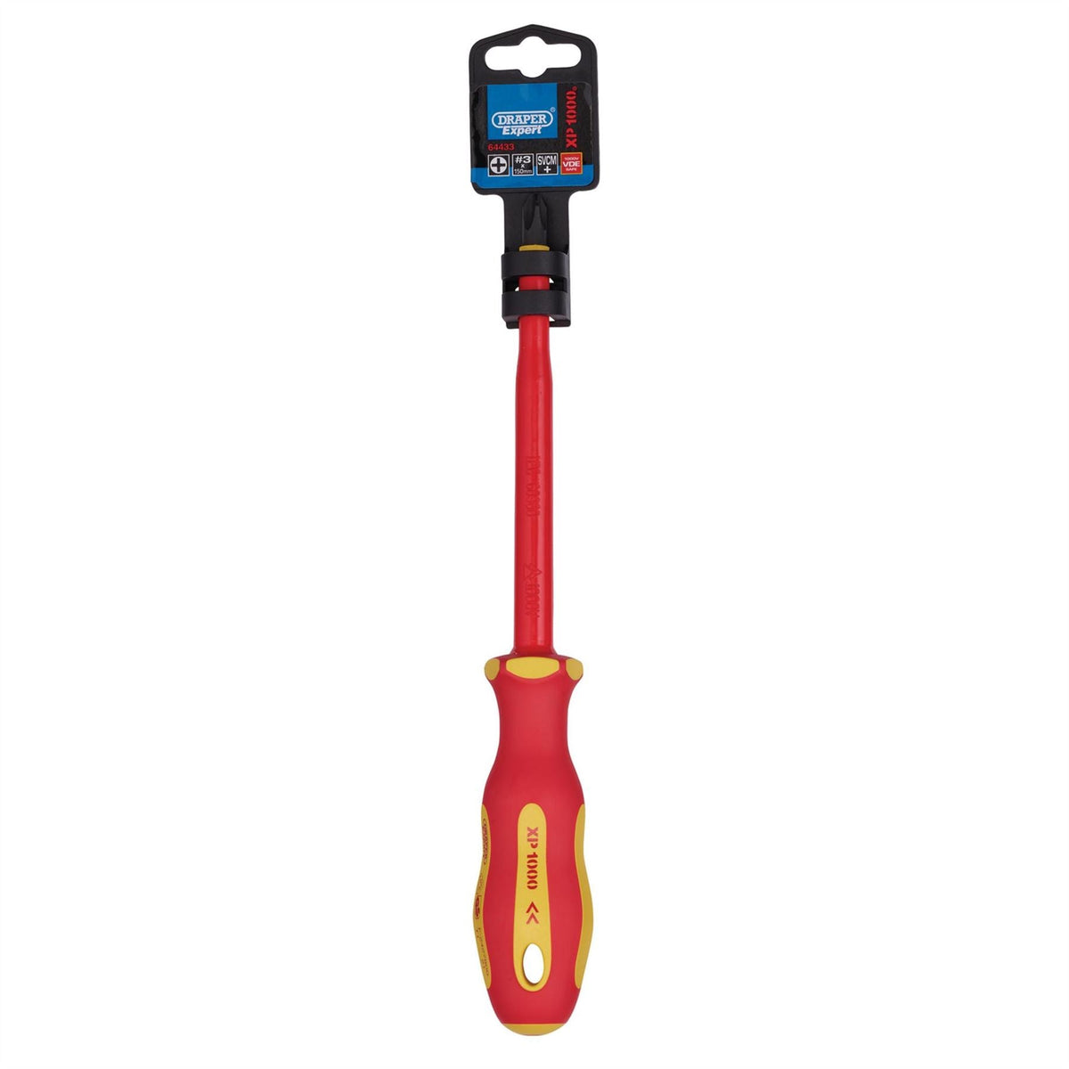 Draper XP1000 VDE Cross Slot Screwdriver No.3 x 150mm 64433 White Rose Tools