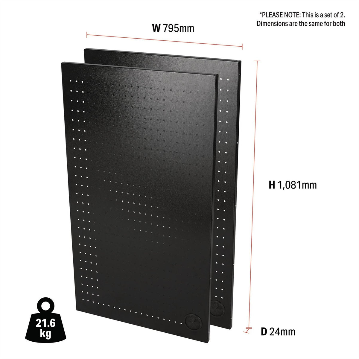 BUNKER Modular Corner Unit Back Panels/Pegboards 795mm (Pair) 33212 White Rose Tools