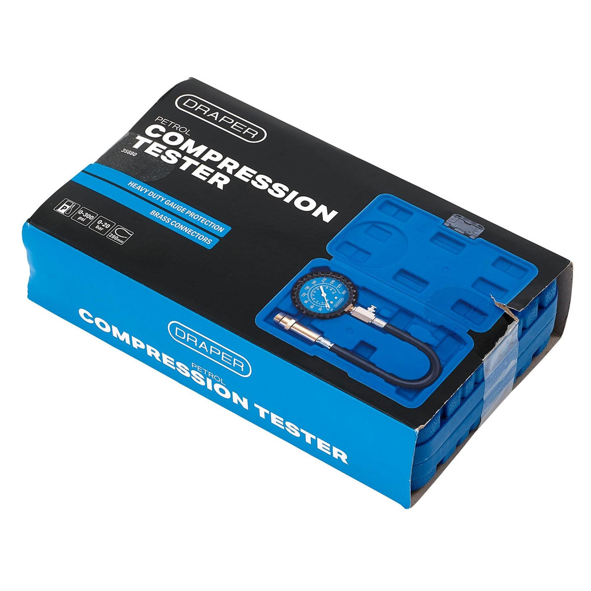 Draper Petrol Compression Tester (12 Piece) 35880 White Rose Tools