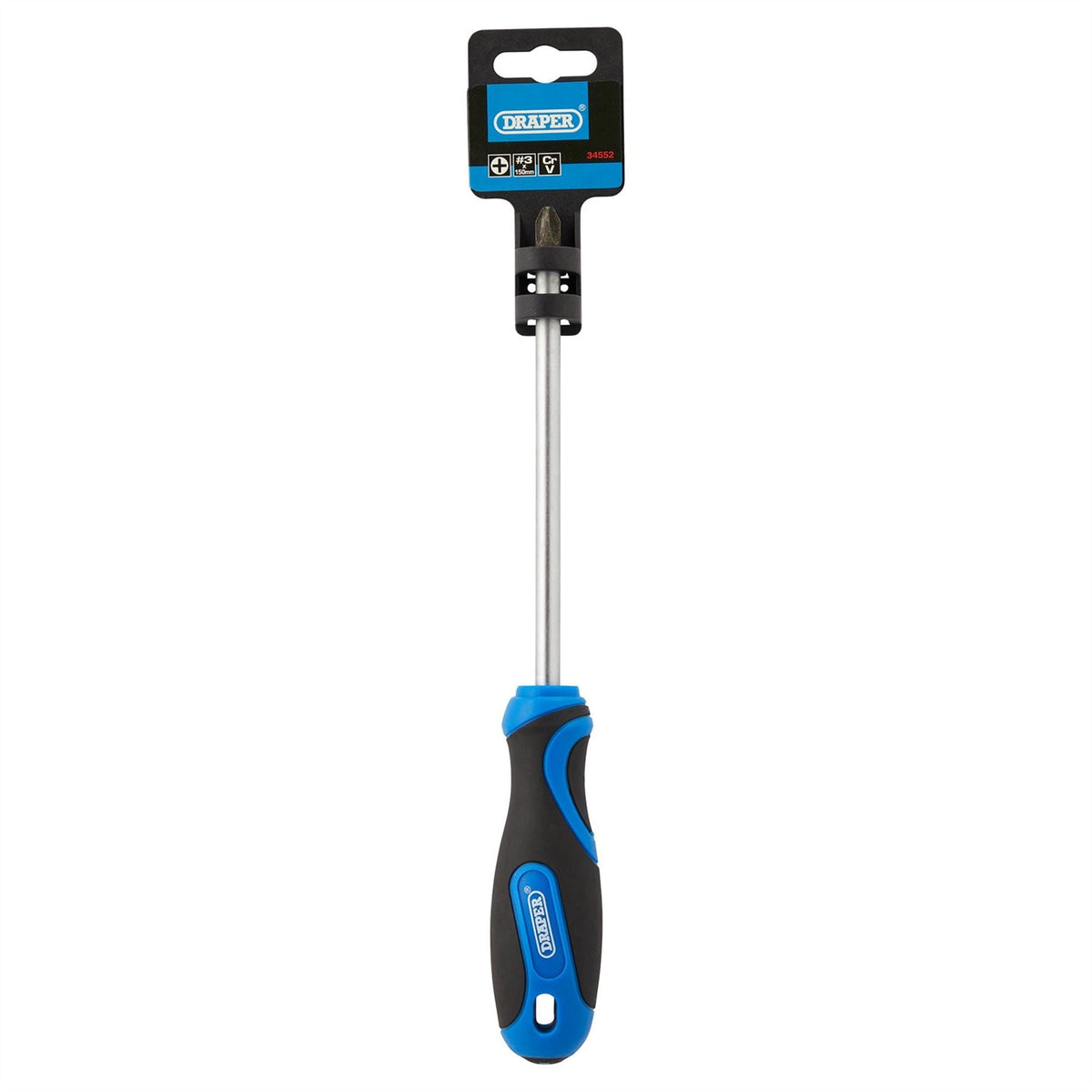 Draper Soft Grip Cross Slot Screwdriver No.3 x 150mm 34552 White Rose Tools