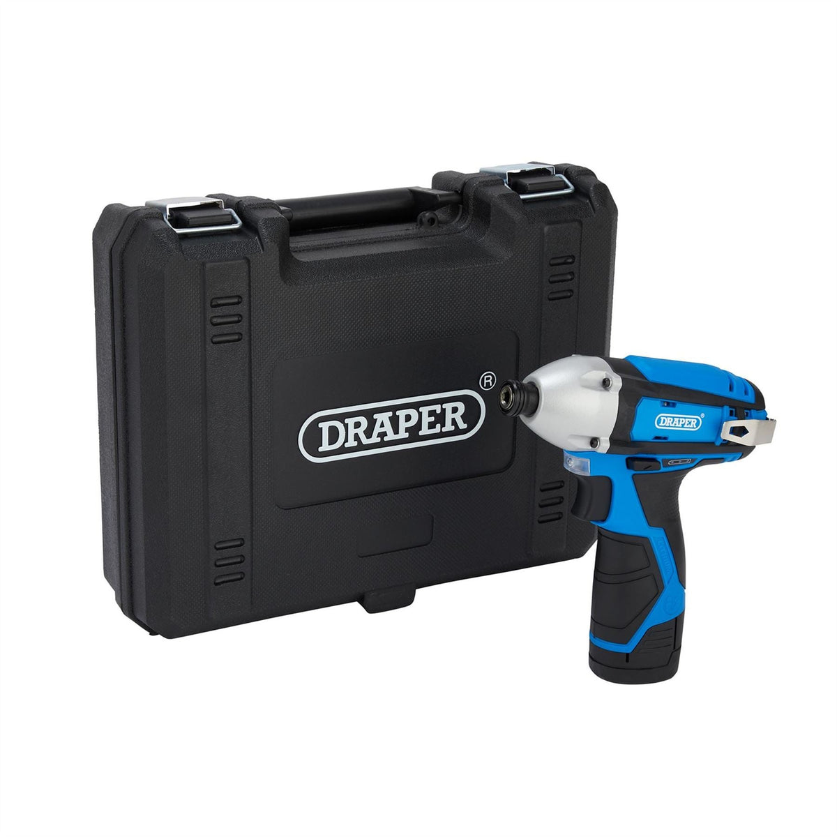 Draper 12V Impact Driver 1/4" Hex. 1 x 1.5Ah Battery 1 x Fast Charger 70332 White Rose Tools