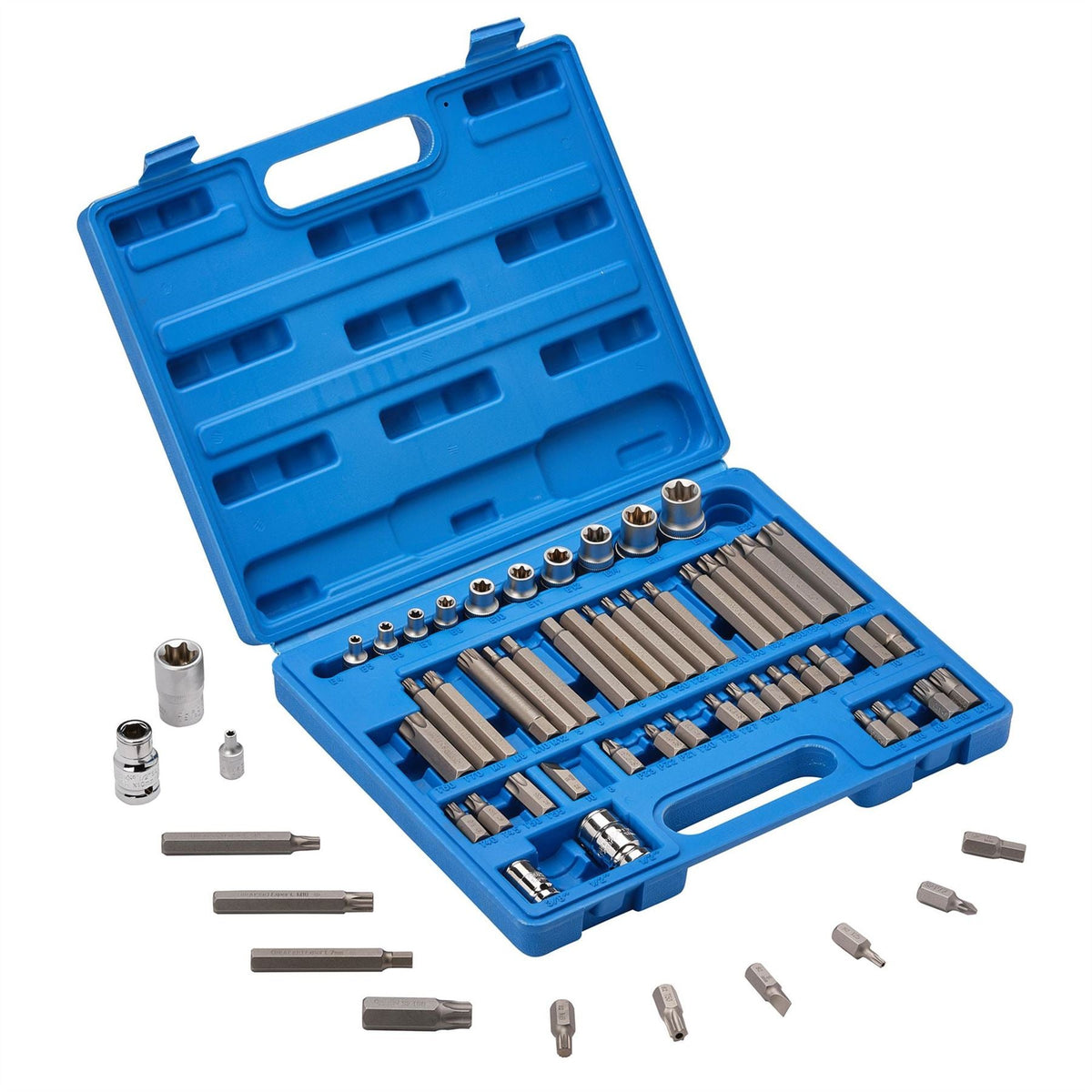 Draper Expert Mechanics Socket and Bit Set 3/8 1/2" Sq. Dr. (61 Piece) 63376 White Rose Tools