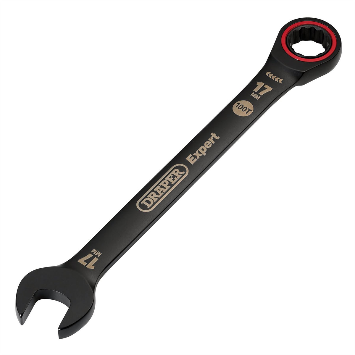 Draper Expert HI-TORQ® Metric Ratchet Combination Spanner 17mm Black 03890 White Rose Tools