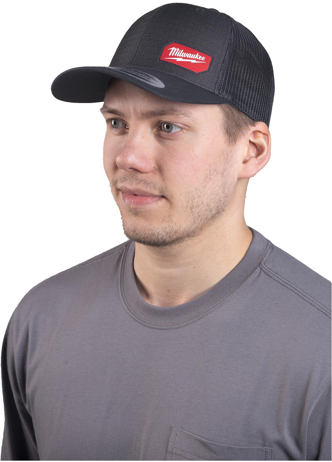 Milwaukee Snapback Trucker Cap Black STCBL White Rose Tools