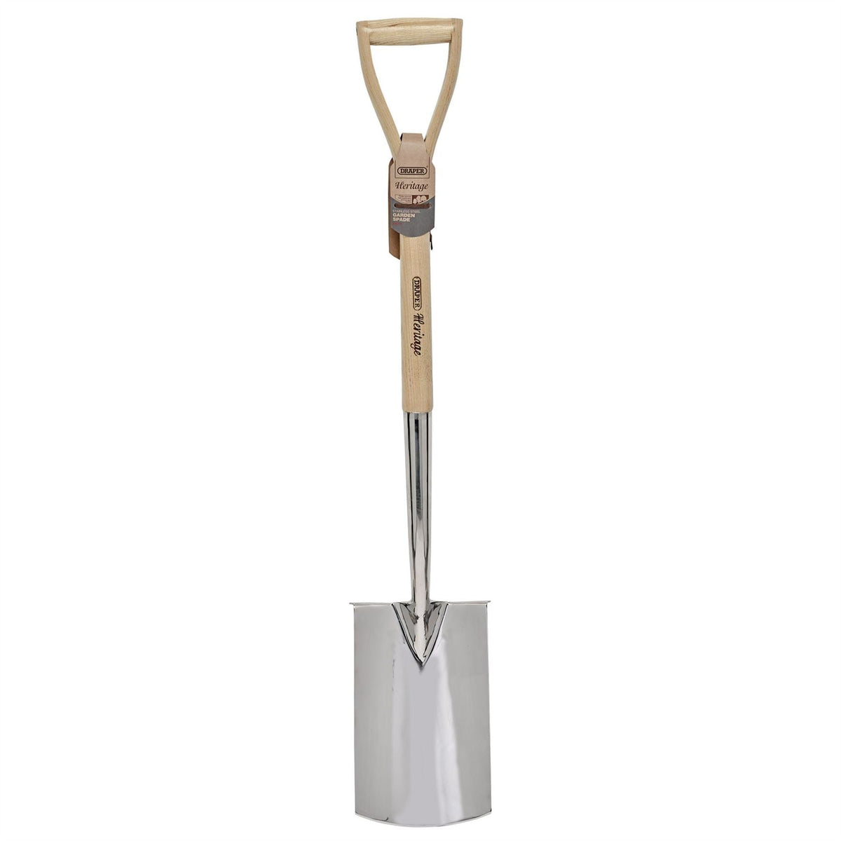 Draper Heritage Stainless Steel Digging Spade with Ash Handle 99014 White Rose Tools