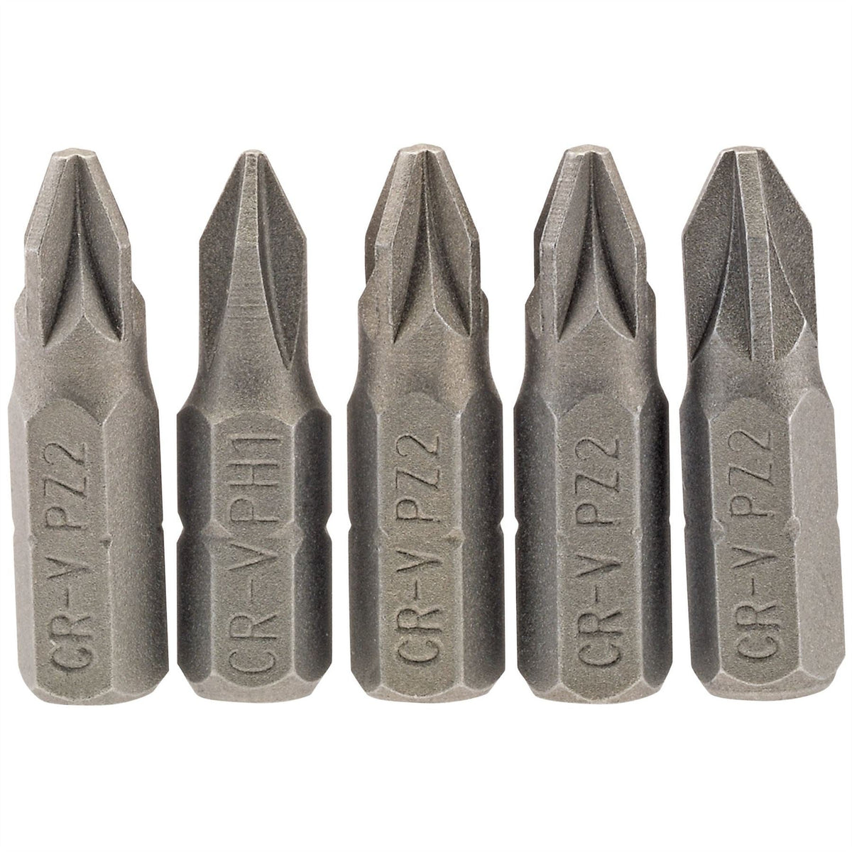 Draper PZ Type Insert Bit 1/4" Hex 25mm Long No.2 (Pack of 5) 64015 White Rose Tools