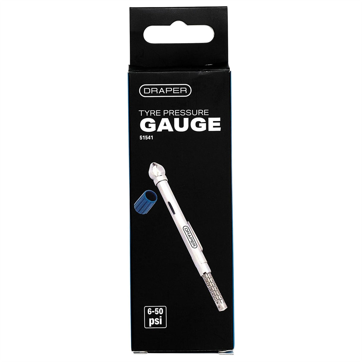 Draper Tyre Pressure Gauge with Side Mount 51541 White Rose Tools