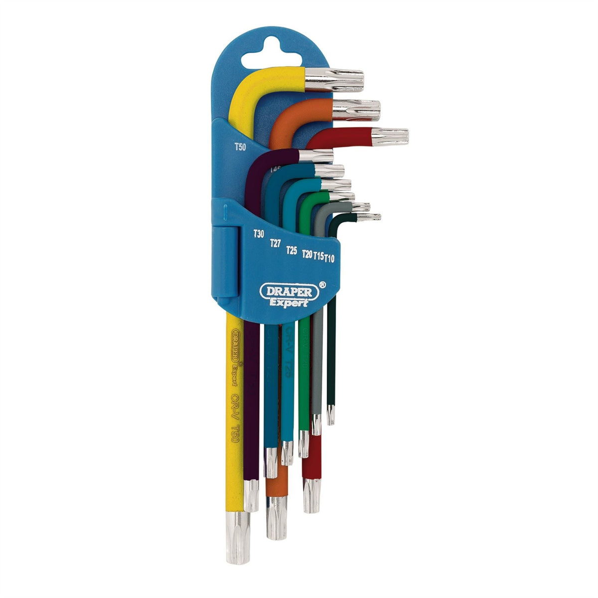 Draper Expert TX-STAR® Metric Coloured Long Arm Key Set (9 Piece) 66143 White Rose Tools