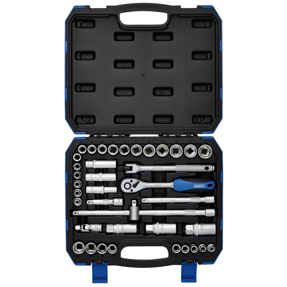 Draper Combined MM/AF Socket Set 3/8" Sq. Dr. (39 Piece) 16361 White Rose Tools