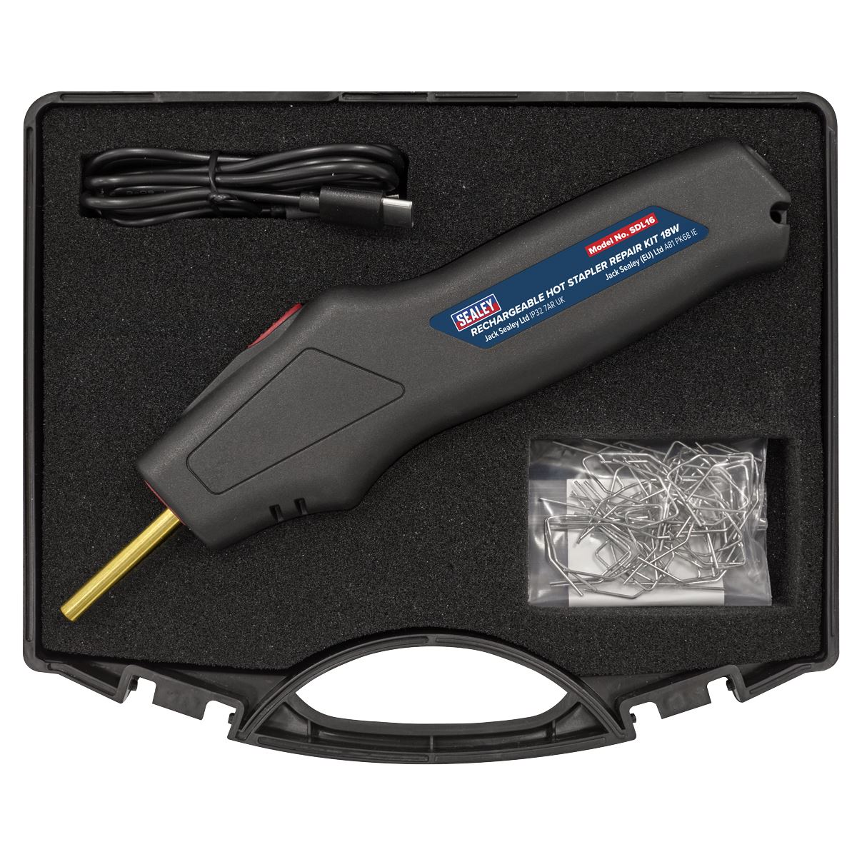 Sealey Rechargeable Hot Stapler Repair Kit 18W