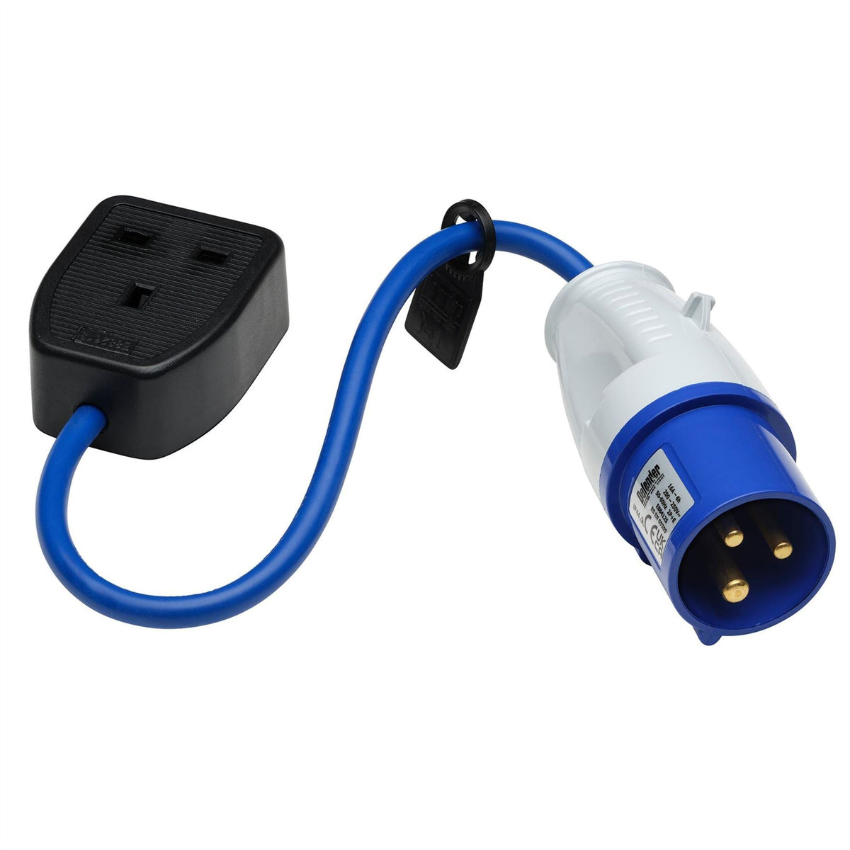 Defender E85300 230V Fly Lead Converter 16A - 13A 35154 White Rose Tools