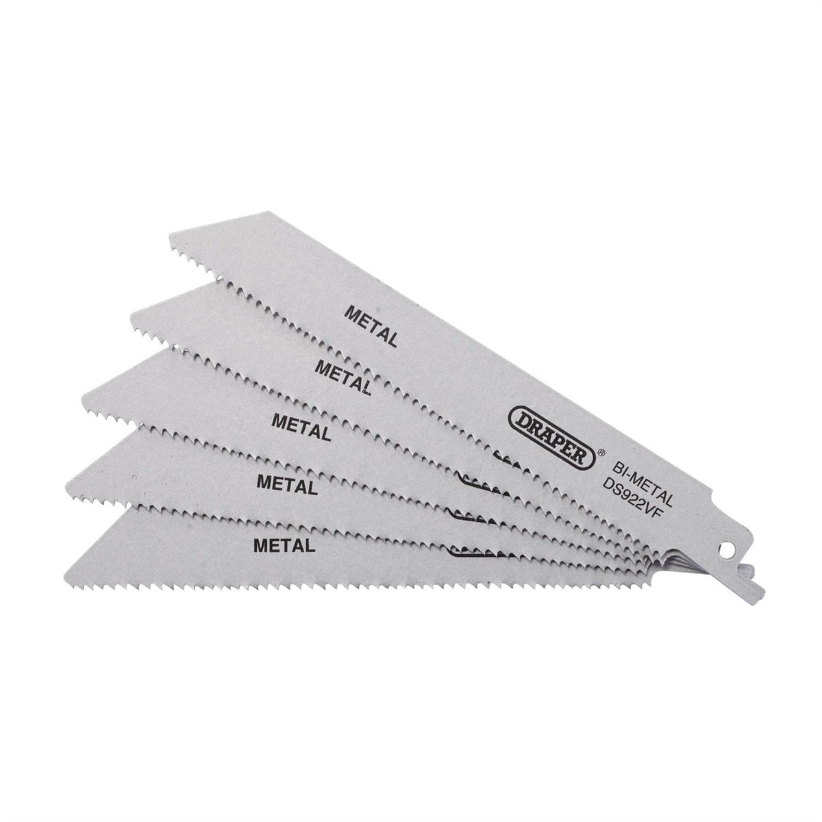 Draper Bi-metal Reciprocating Saw Blades for Metal 150mm 10-14tpi (Pack of 5) 43463 White Rose Tools