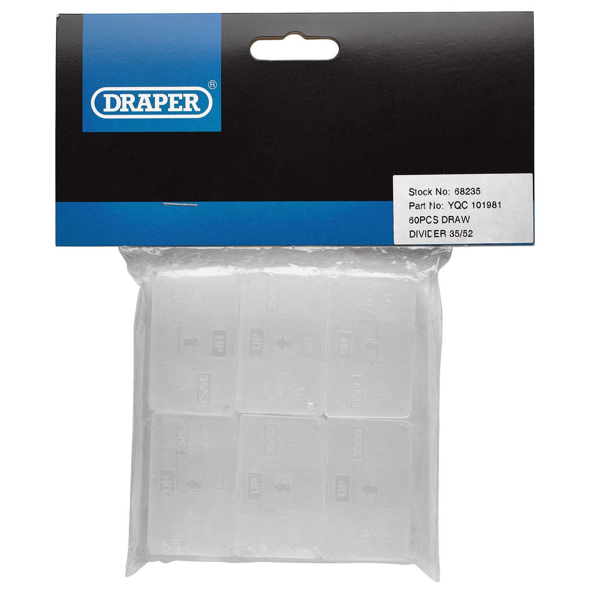 Draper Expert Plastic Draw Divider 35 x 52mm 68235 White Rose Tools