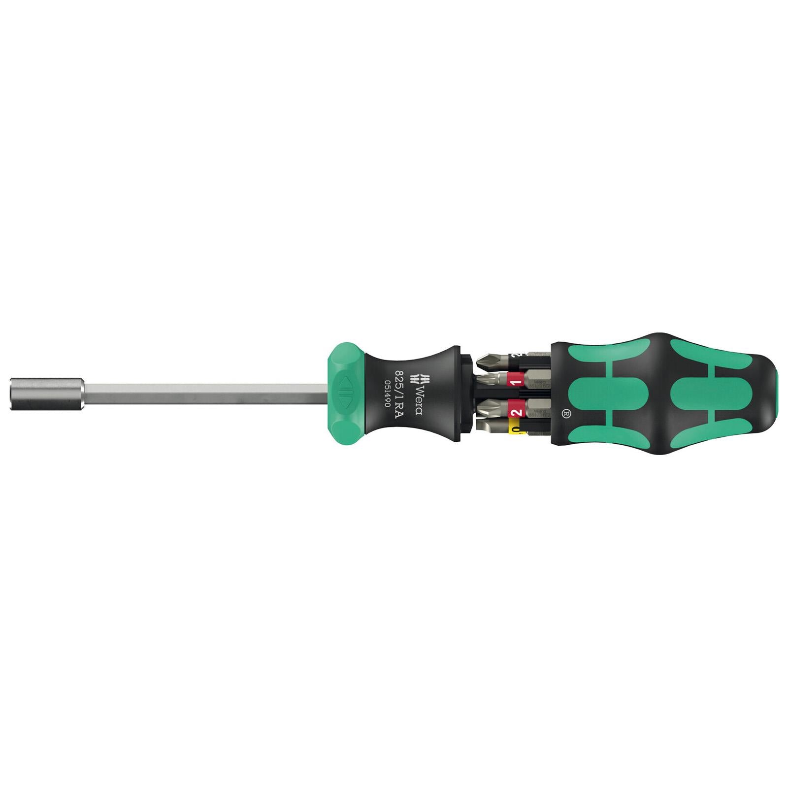 Wera Ratchet Screwdriver Kraftform Kompakt 27 RA 1 Integrated Bit Magazine 6 Pieces PH PZ SL