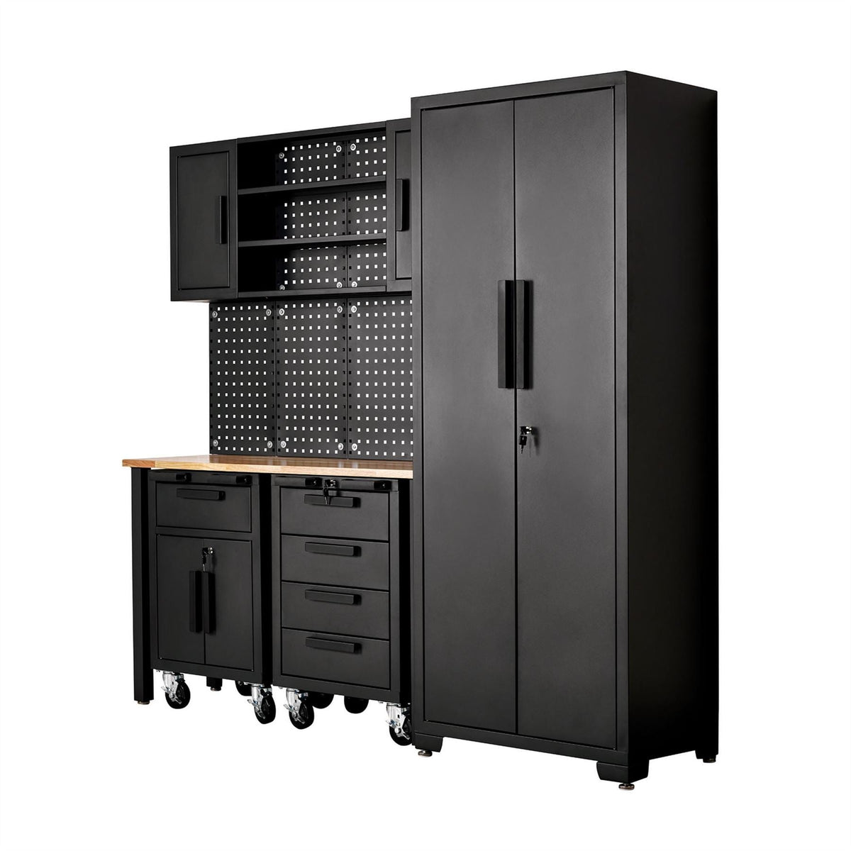 Draper Single Garage Workstation with Roller Cabinets 13269 White Rose Tools