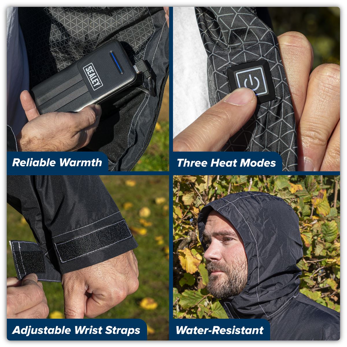 Sealey 5V Heated Rain Jacket with Power Bank 20Ah - X-Large