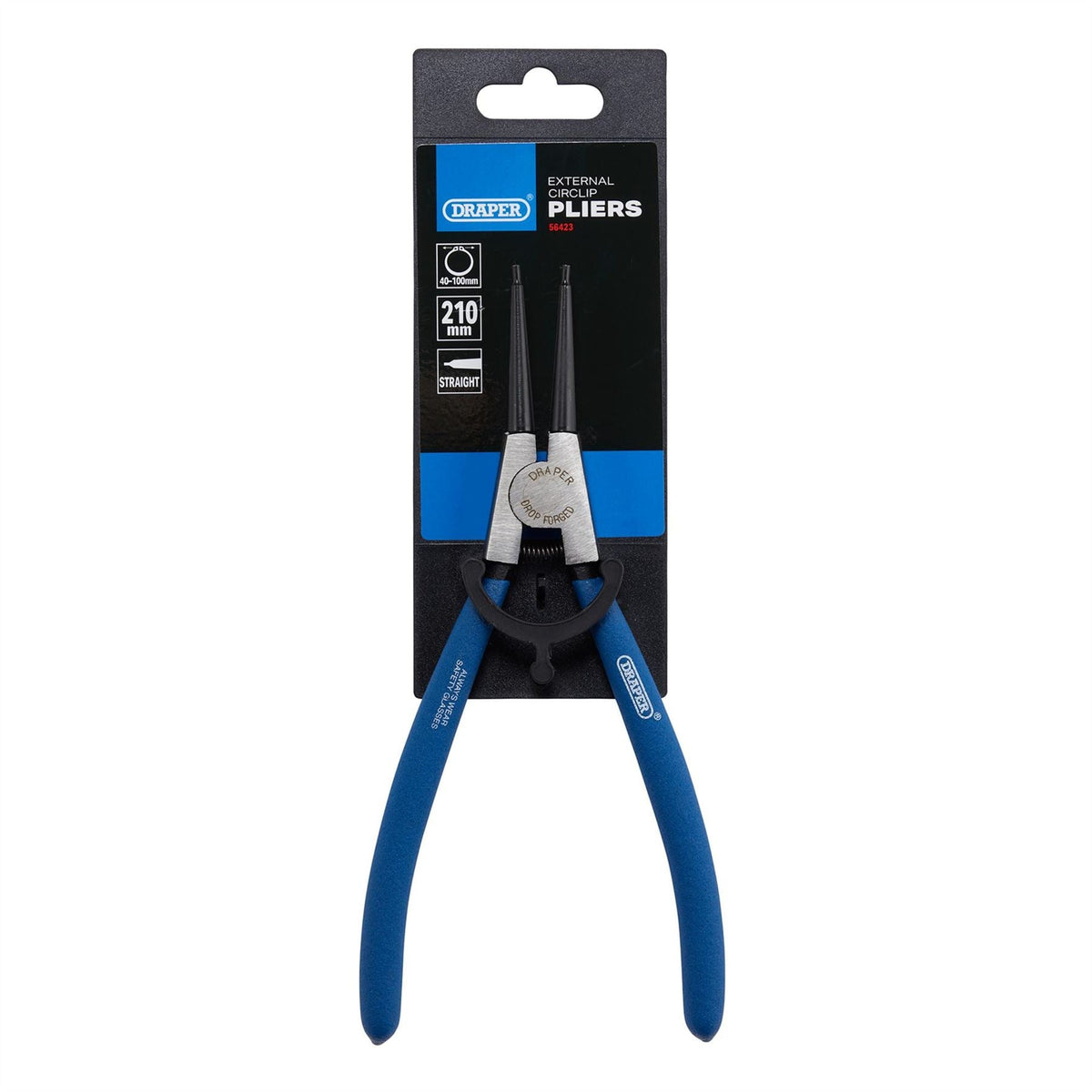 Draper Straight Tip External Circlip Pliers 210mm 56423 White Rose Tools
