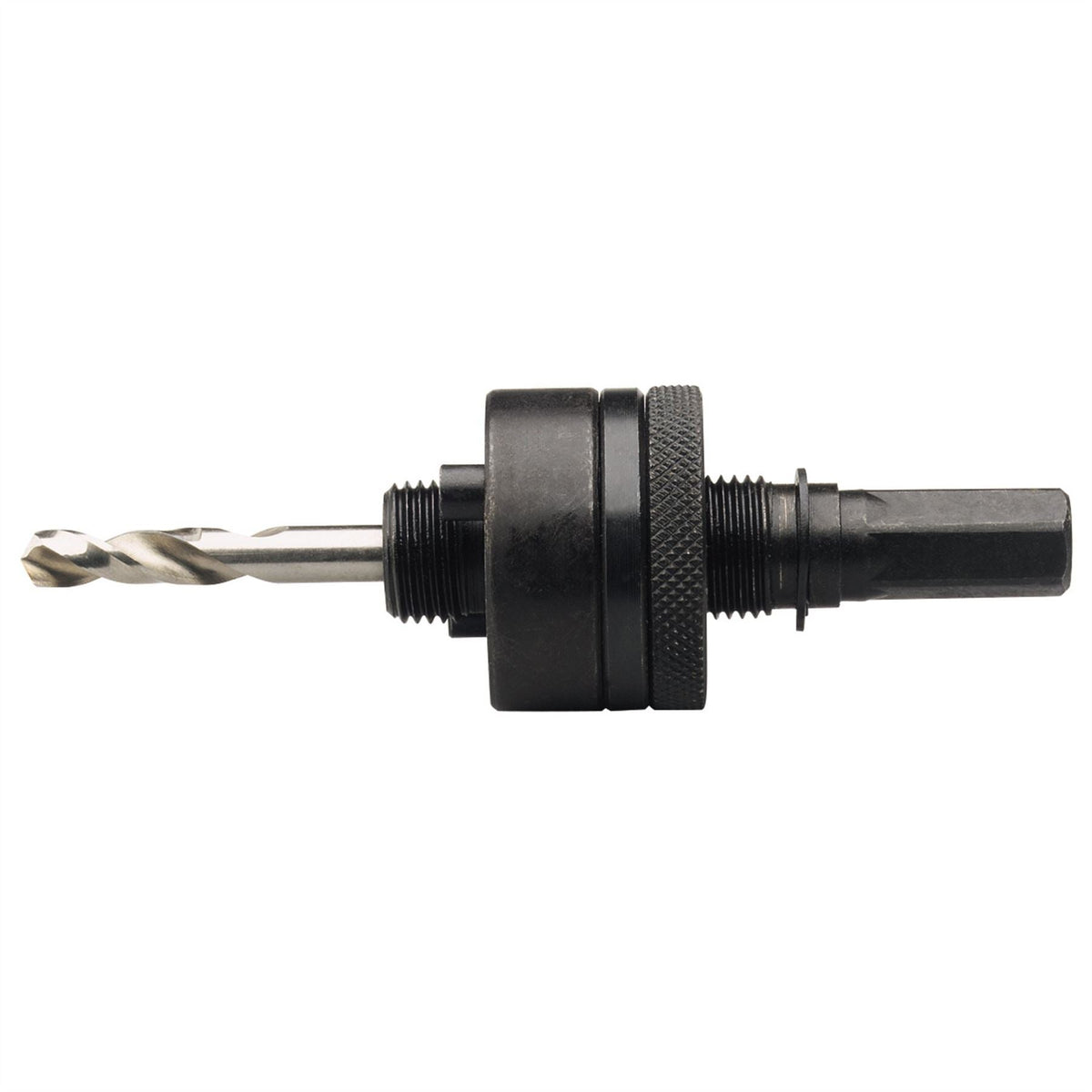 Draper Locking Hex. Shank Holesaw Arbor with HSS Pilot Drill for Holesaws 32 - 152mm 7/16" Thread 52983 White Rose Tools