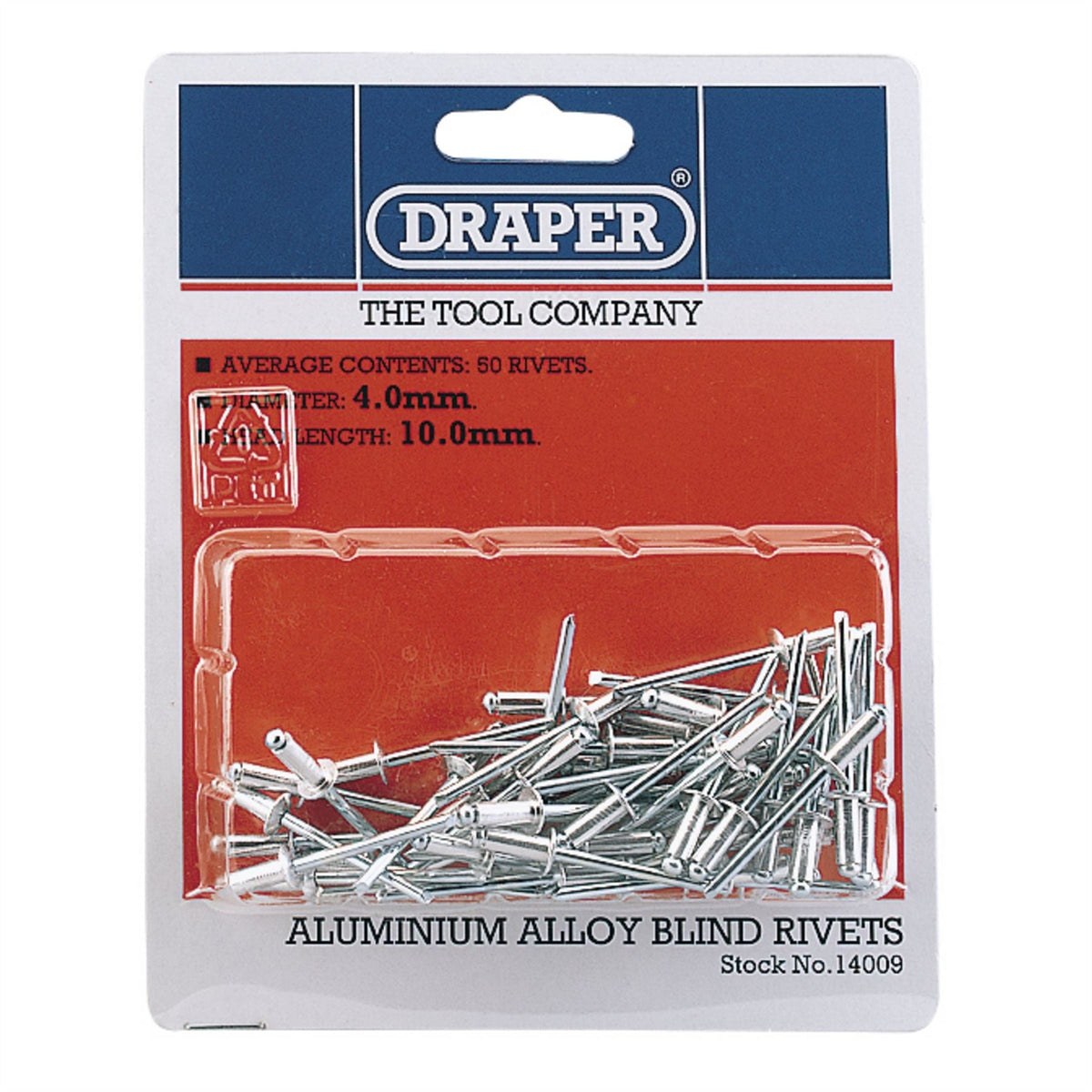 Draper Blind Rivets 4 x 10mm (50 Piece) 14009 White Rose Tools