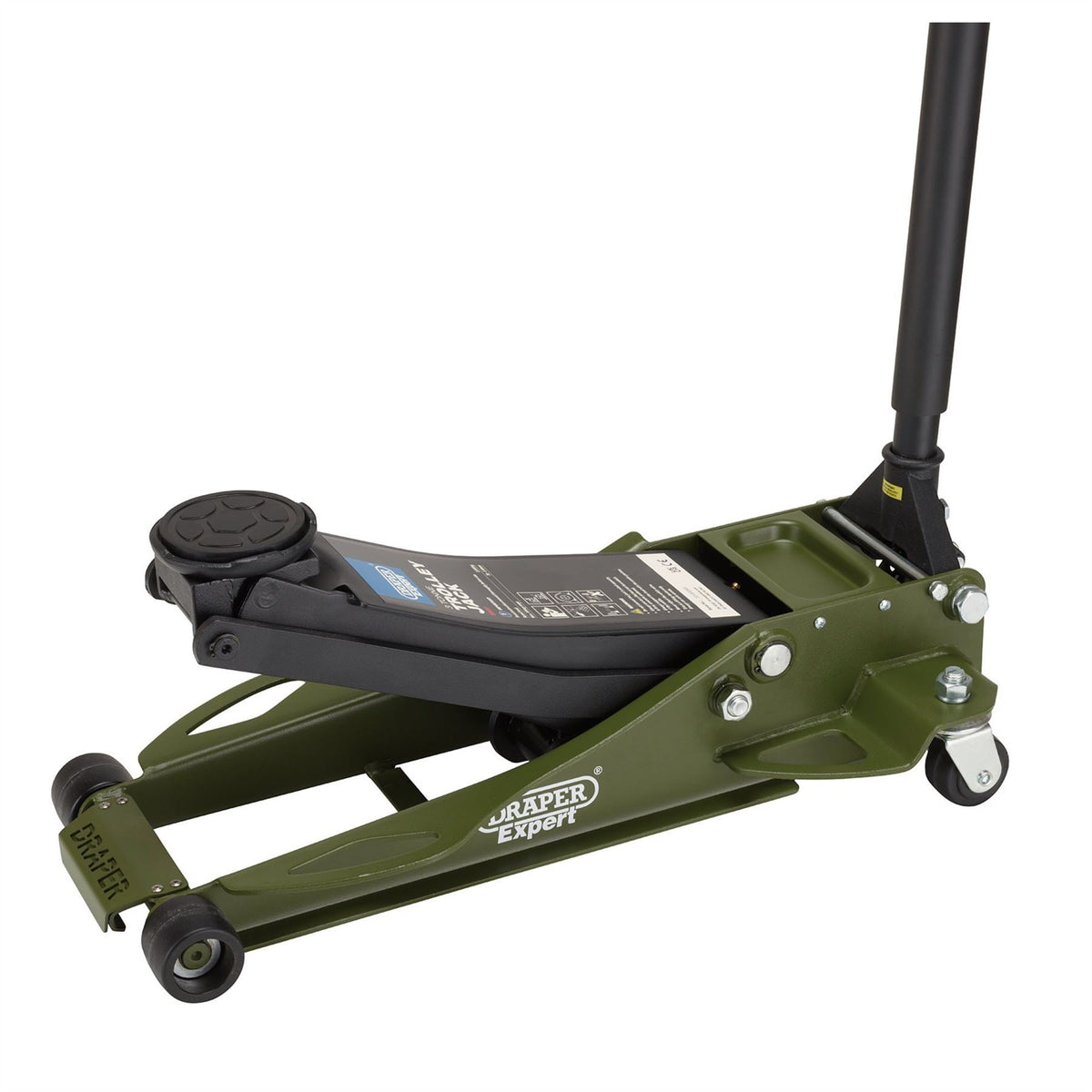 Draper Expert Professional Low Profile Fast Lift Garage Trolley Jack 3 Tonne Green 23817 White Rose Tools