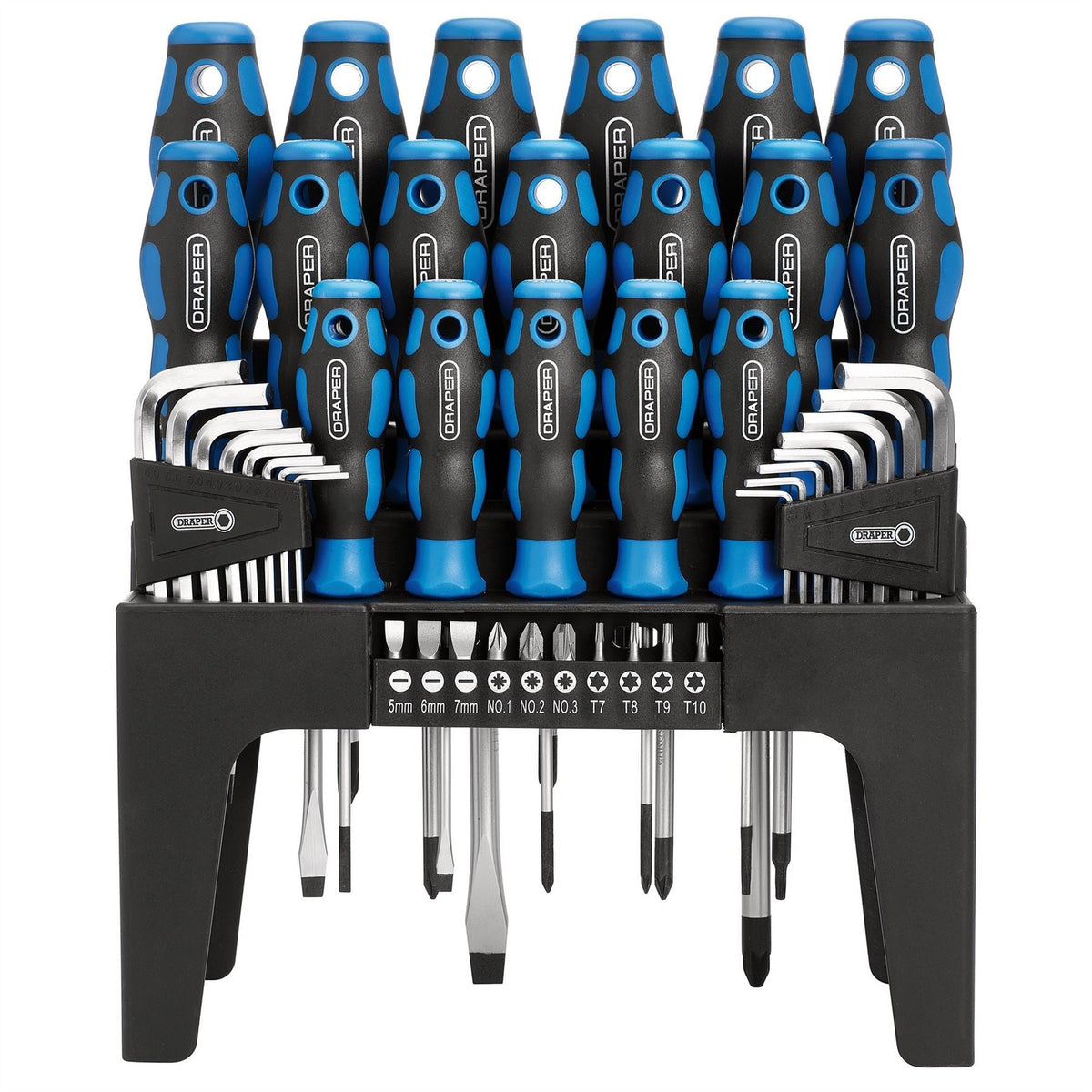 Draper Soft Grip Screwdriver Hex. Key and Bit Set (44 Piece) 81294 White Rose Tools